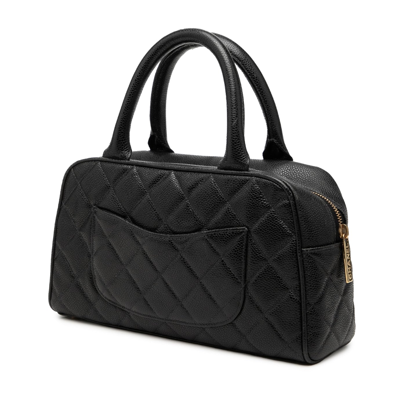 Chanel CC Quilted Caviar Bowling Bag