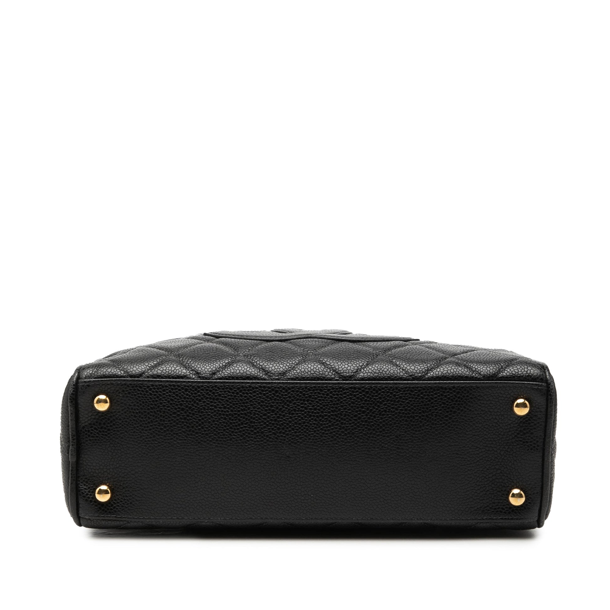 Chanel CC Quilted Caviar Bowling Bag