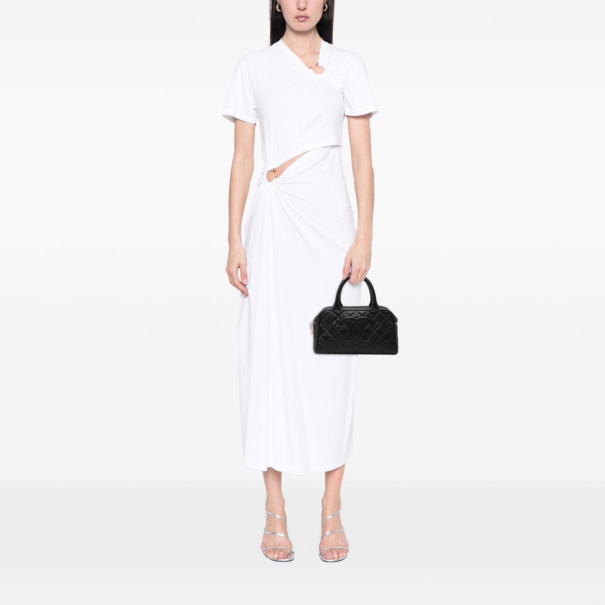 Chanel CC Quilted Caviar Bowling Bag