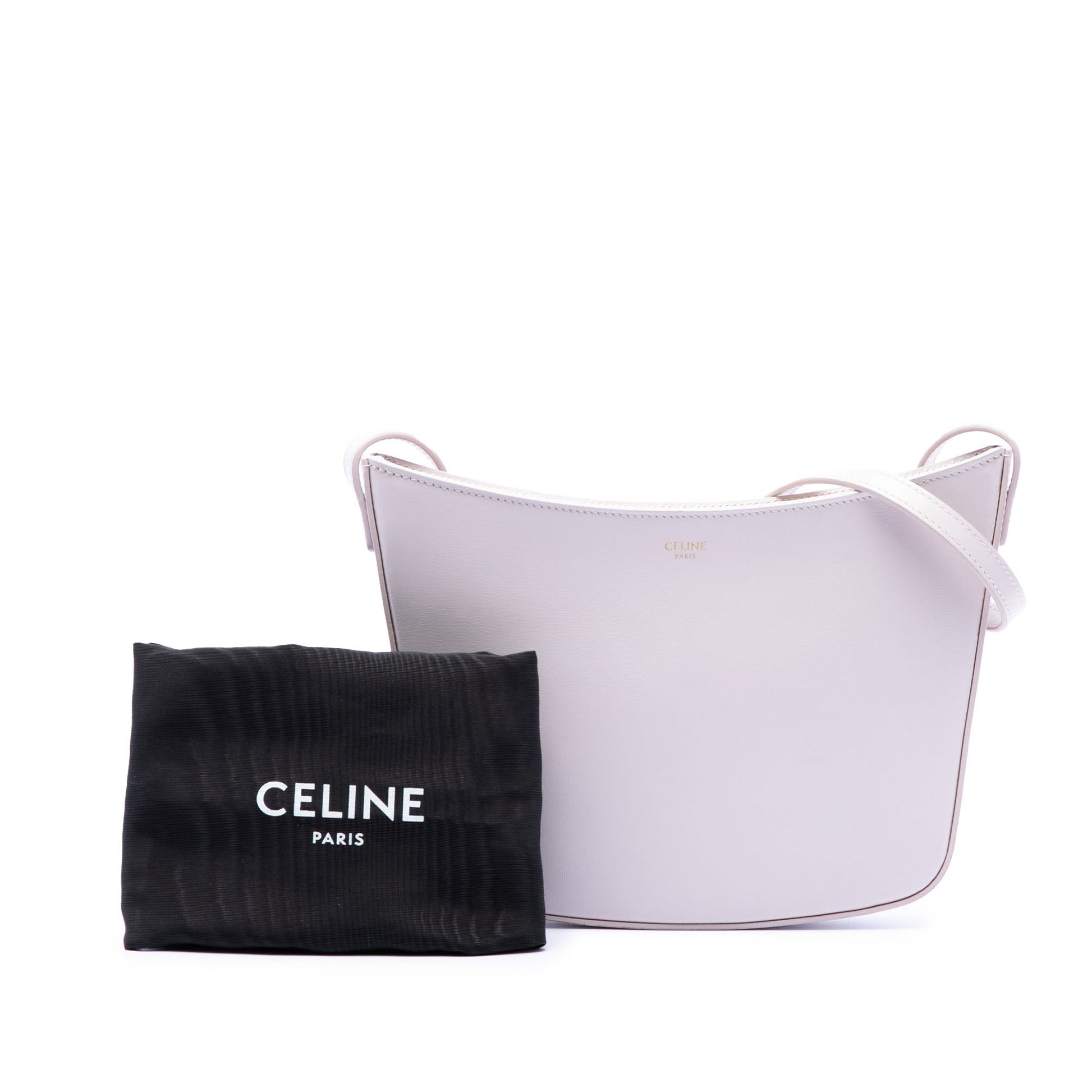 Celine Medium Shiny Calfskin Croque Shoulder Bag