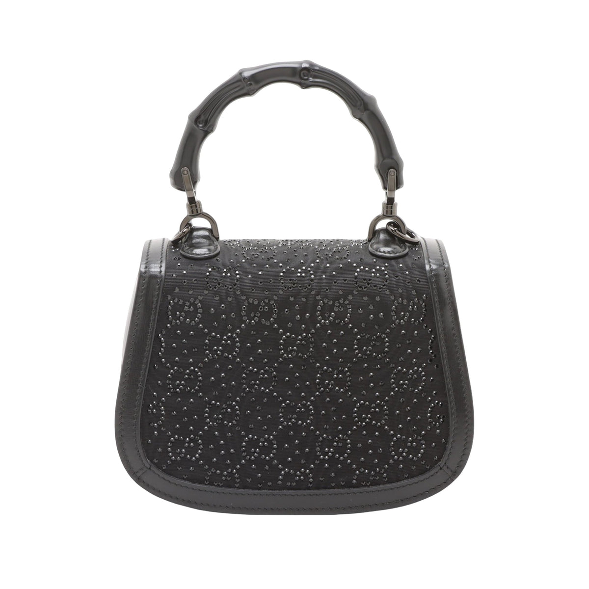 Gucci Mini GG Nylon Crystal 1947 Bamboo Top Handle Bag