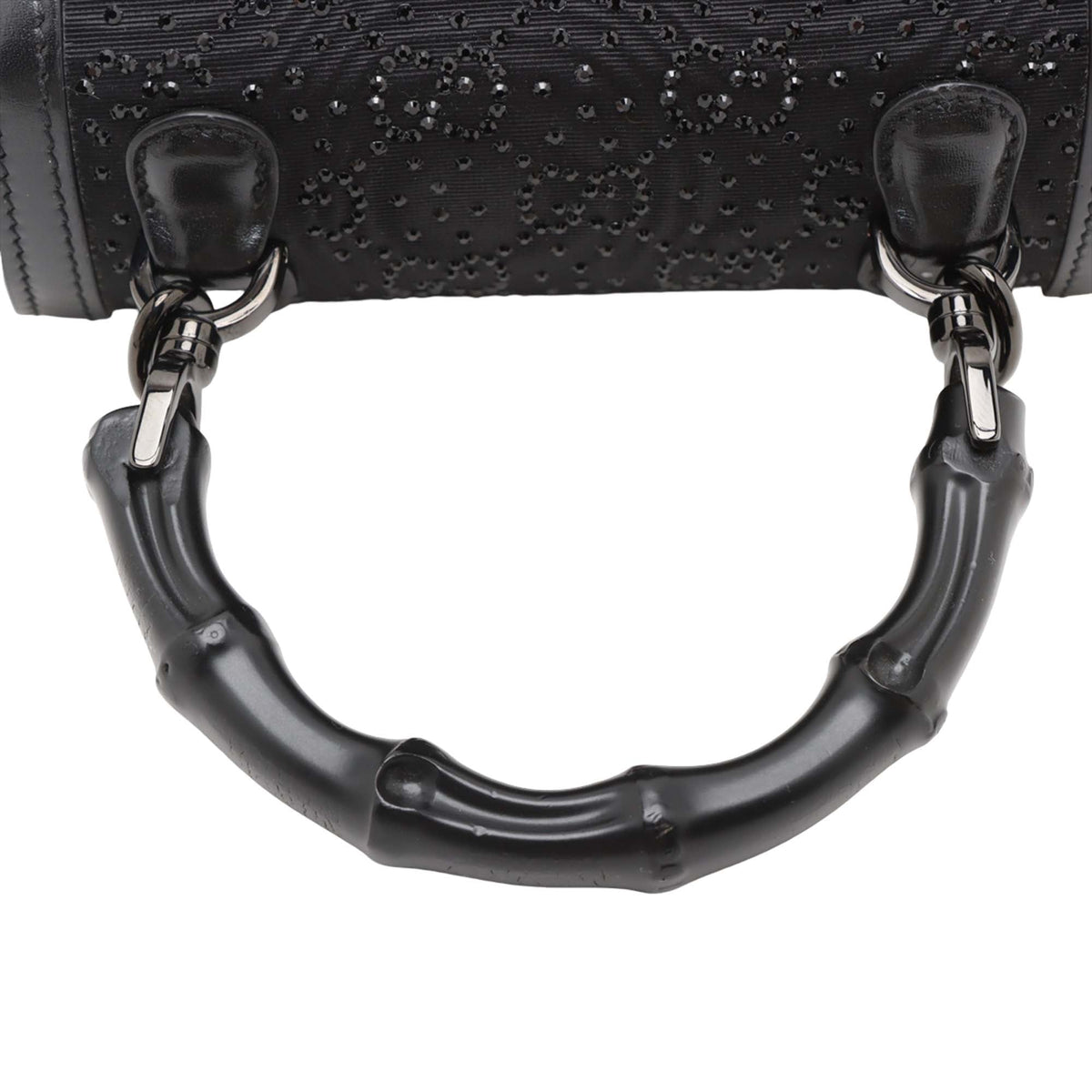 Gucci Mini GG Nylon Crystal 1947 Bamboo Top Handle Bag