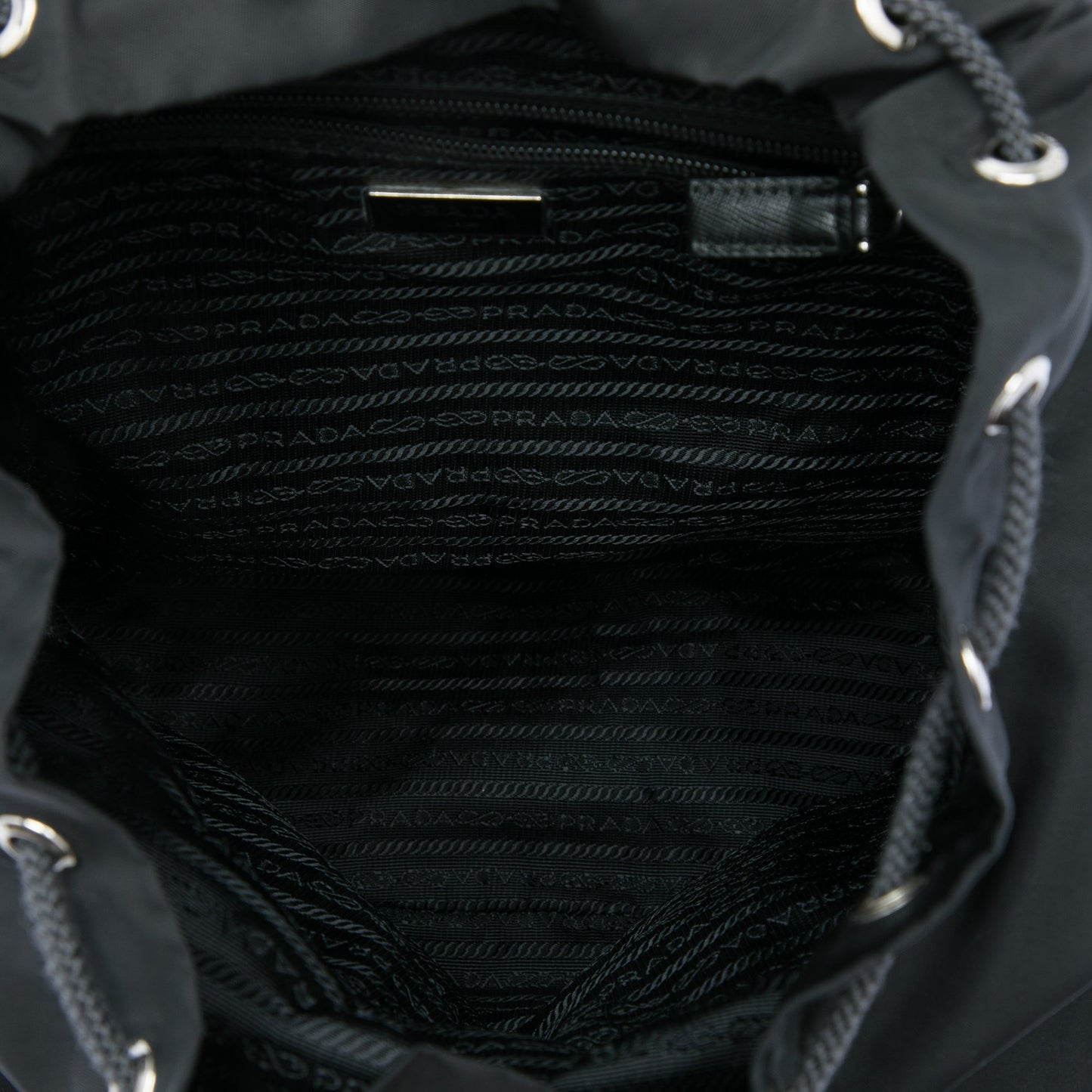 Prada Saffiano Trimmed Tessuto Backpack