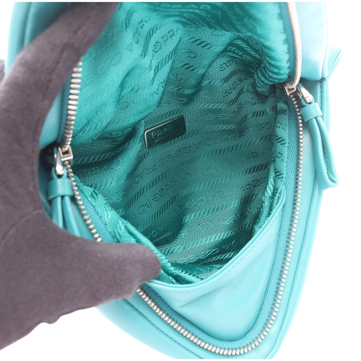 Prada Nappa Padded Signaux Triangle Satchel