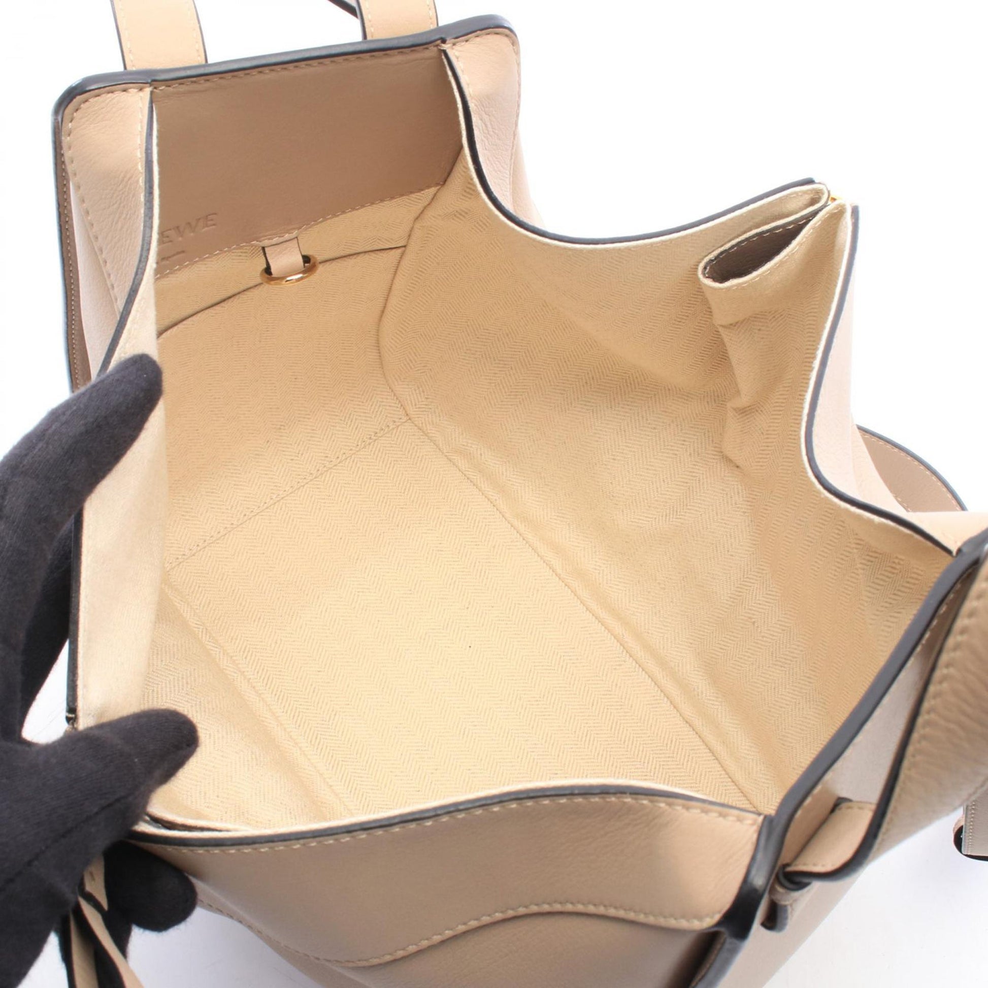 LOEWE Small Grained Calfskin Drawstring Hammock Bag