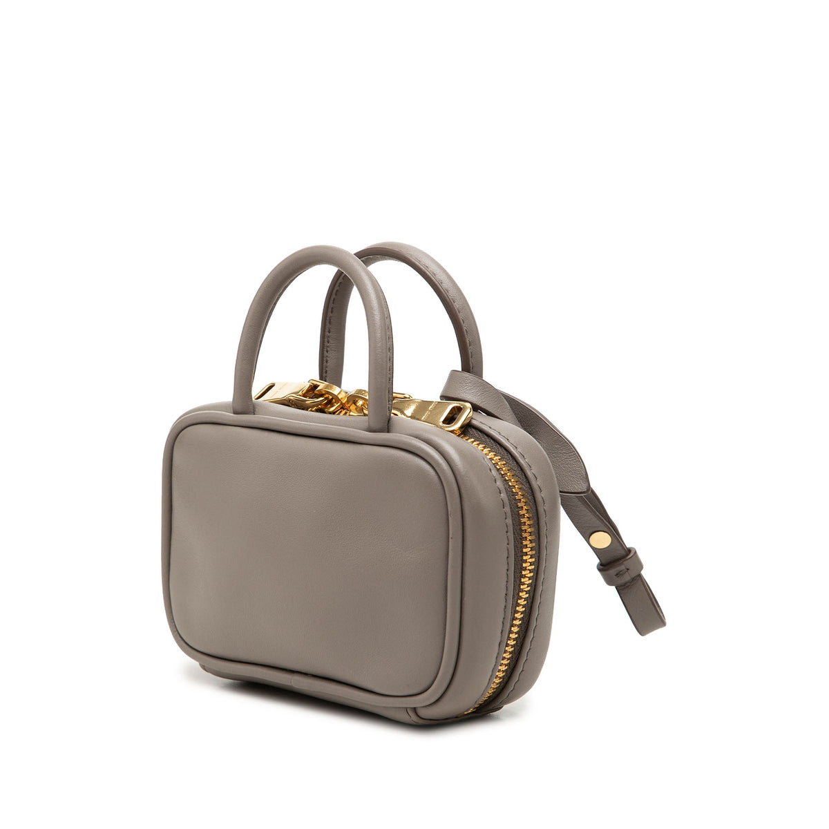 Miu Miu Micro Calfskin Softy Beau Bag — Gray