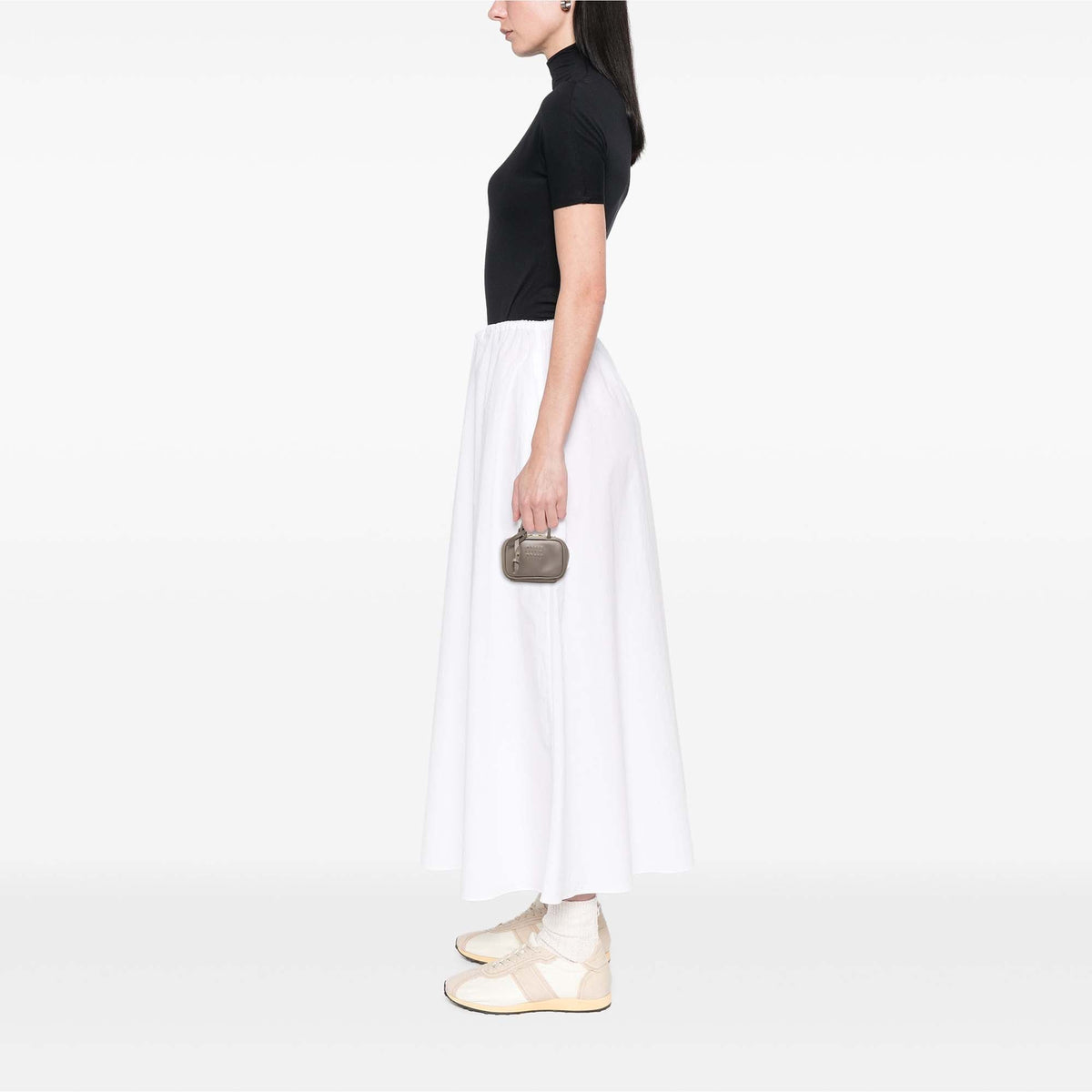 Miu Miu Micro Calfskin Softy Beau Bag — Gray