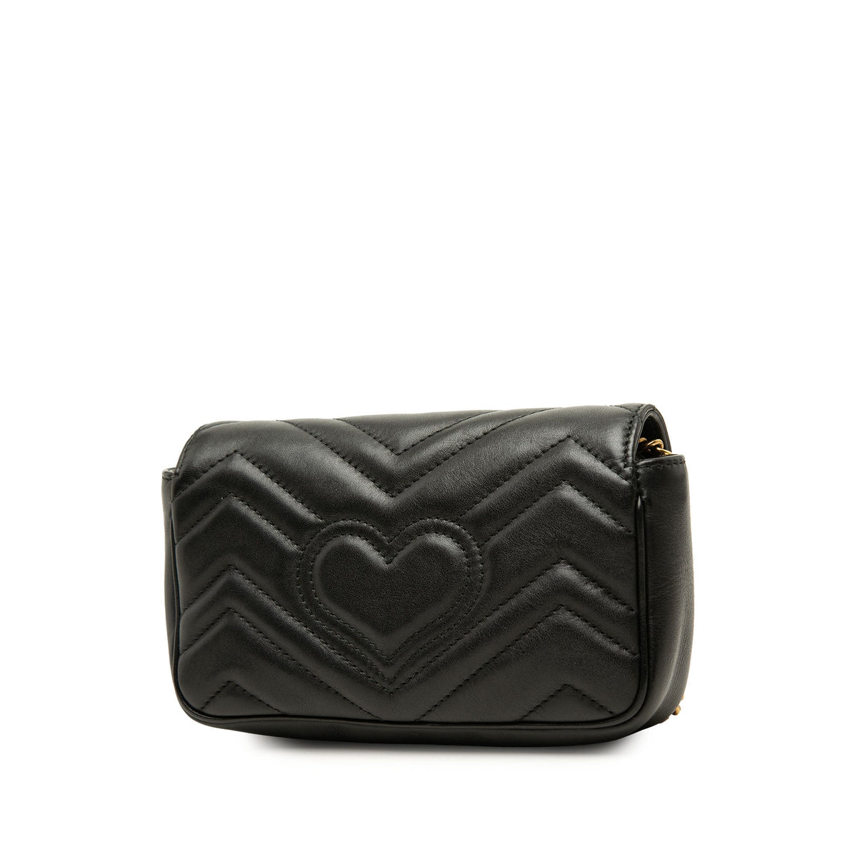 Gucci Mini GG Marmont Matelasse Calfskin Flap Crossbody — Black