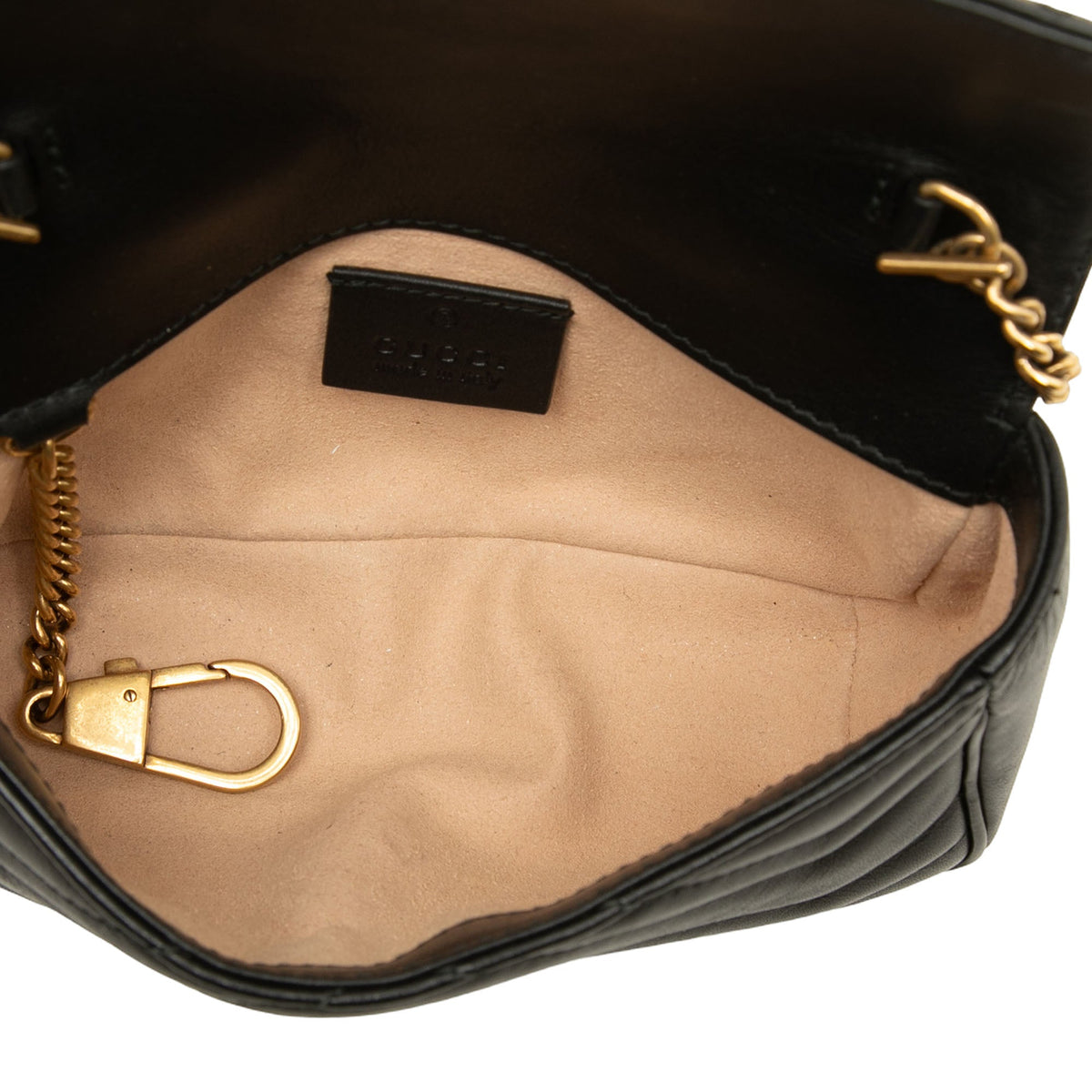 Gucci Mini GG Marmont Matelasse Calfskin Flap Crossbody — Black