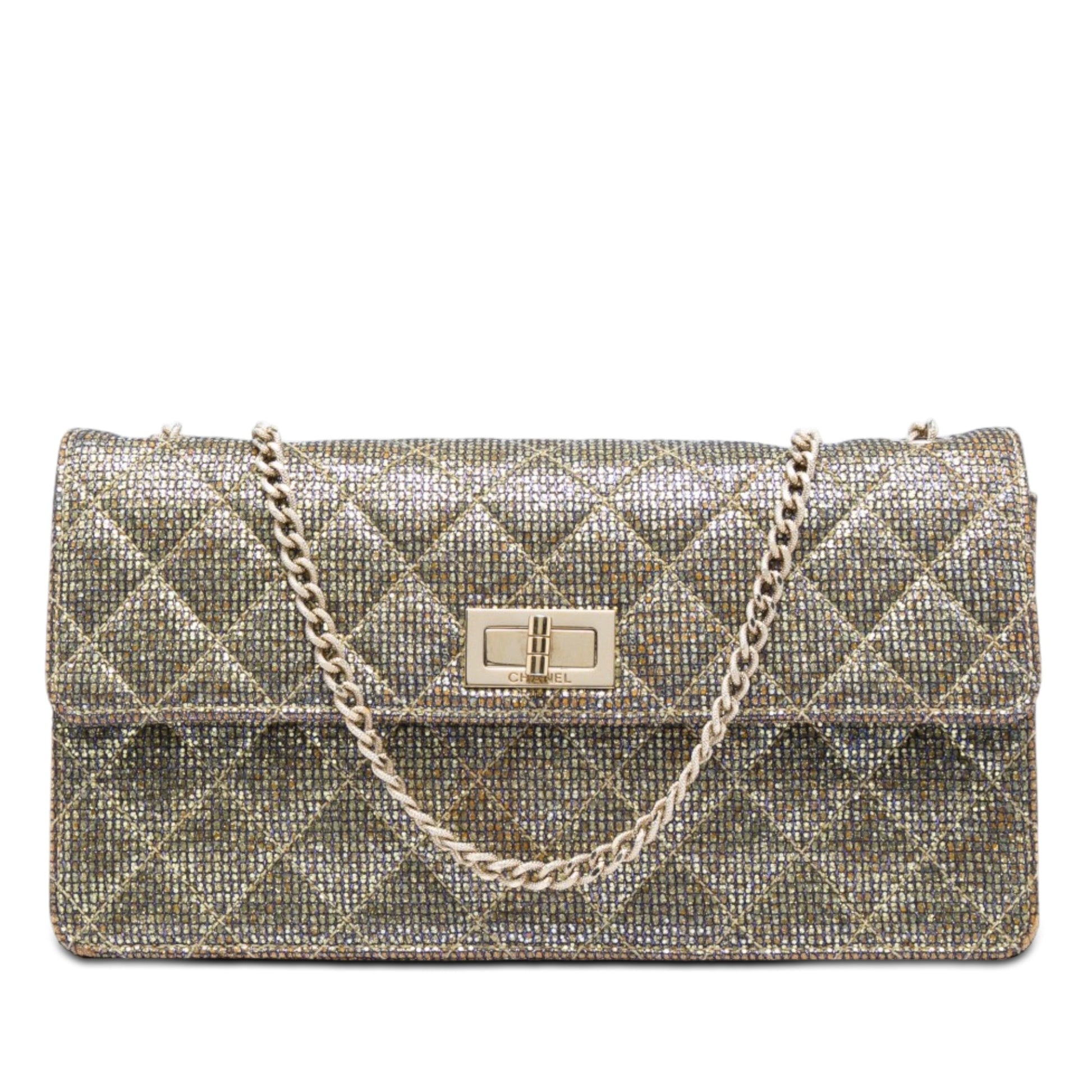 Chanel Quilted Glitter Canvas Reissue 2.55 Flap