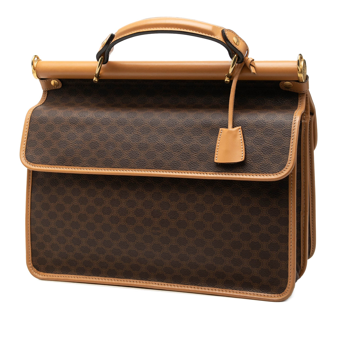 Celine Macadam Coated Canvas Satchel