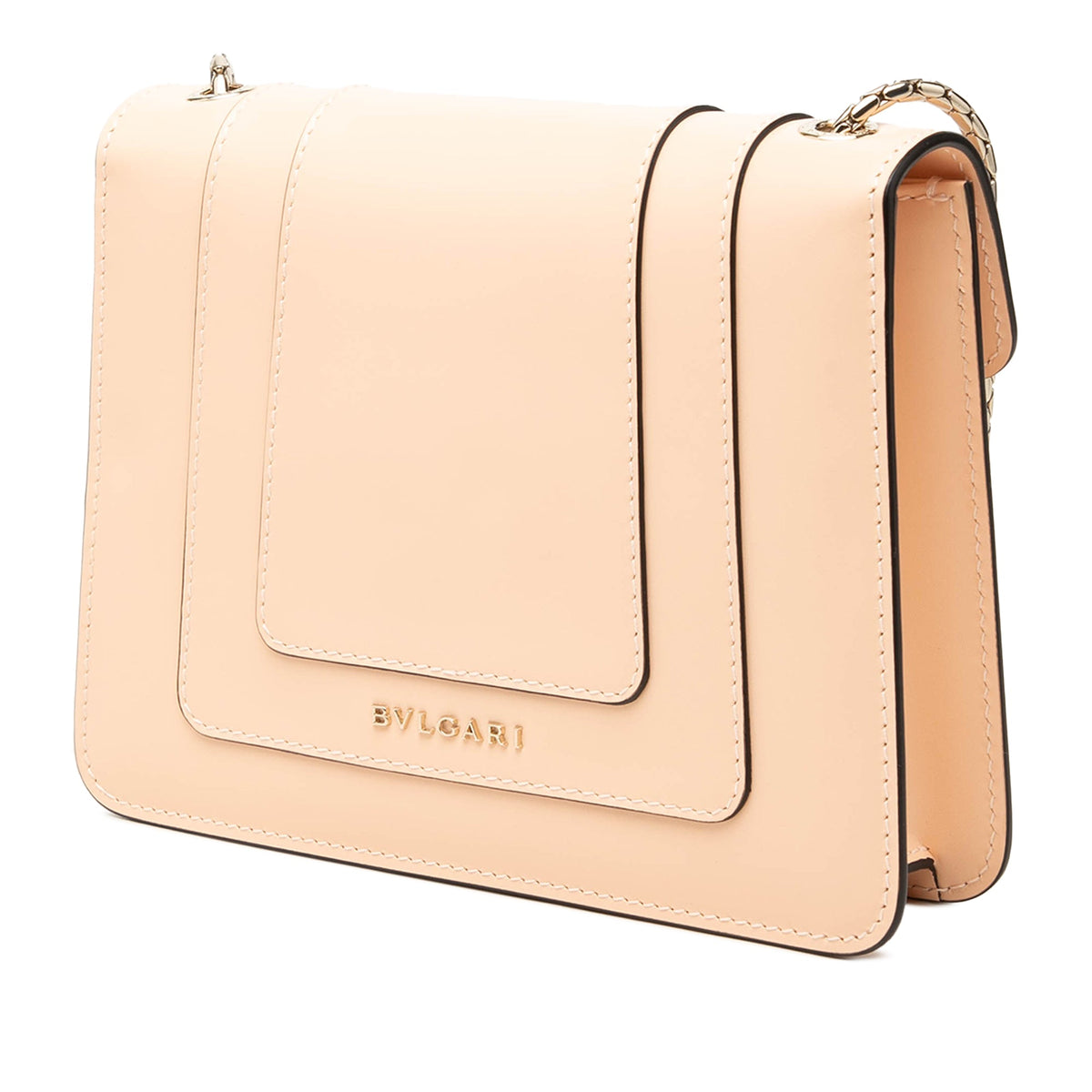 Bvlgari Small Leather Serpenti Forever Chain Crossbody — Brown