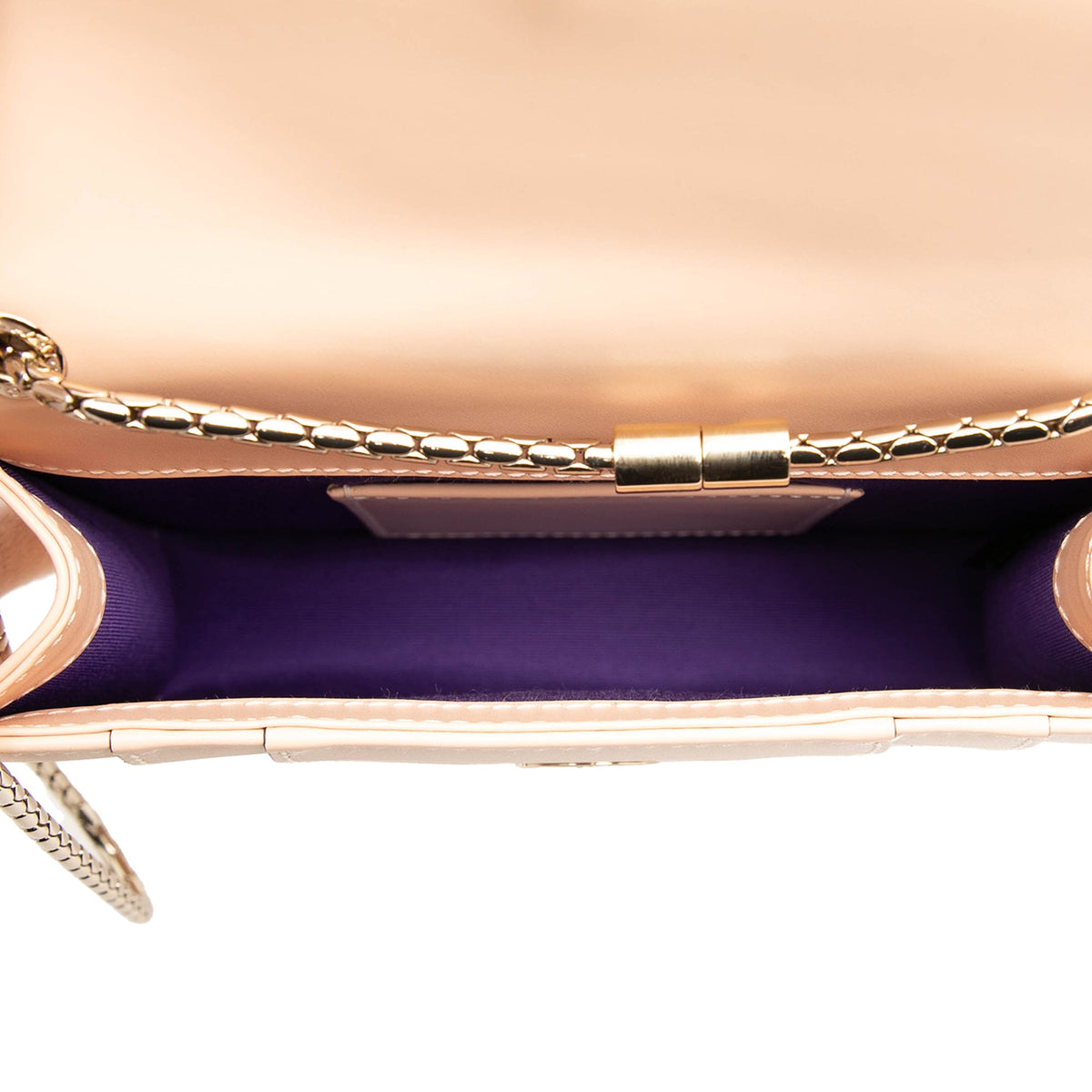 Bvlgari Small Leather Serpenti Forever Chain Crossbody — Brown