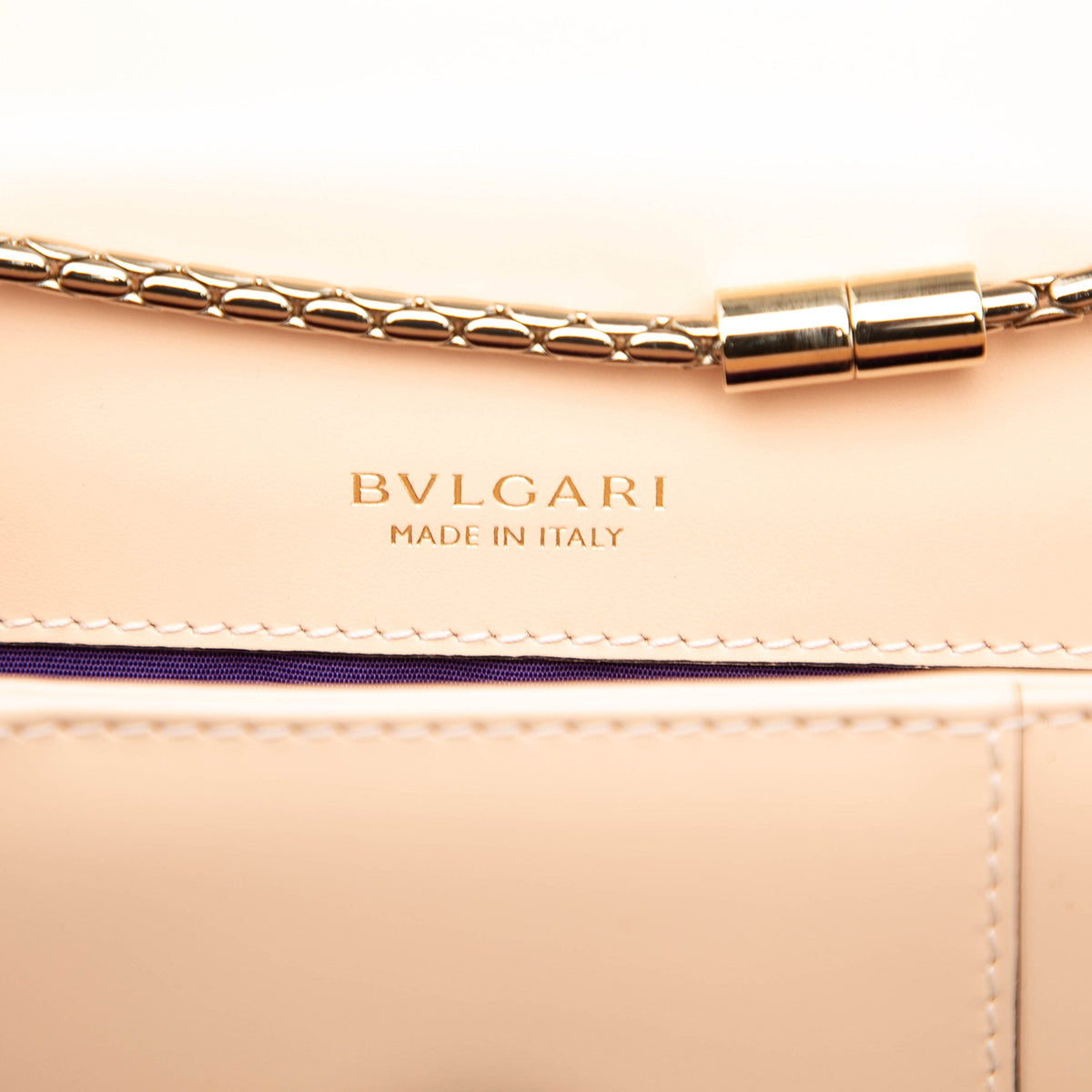 Bvlgari Small Leather Serpenti Forever Chain Crossbody — Brown