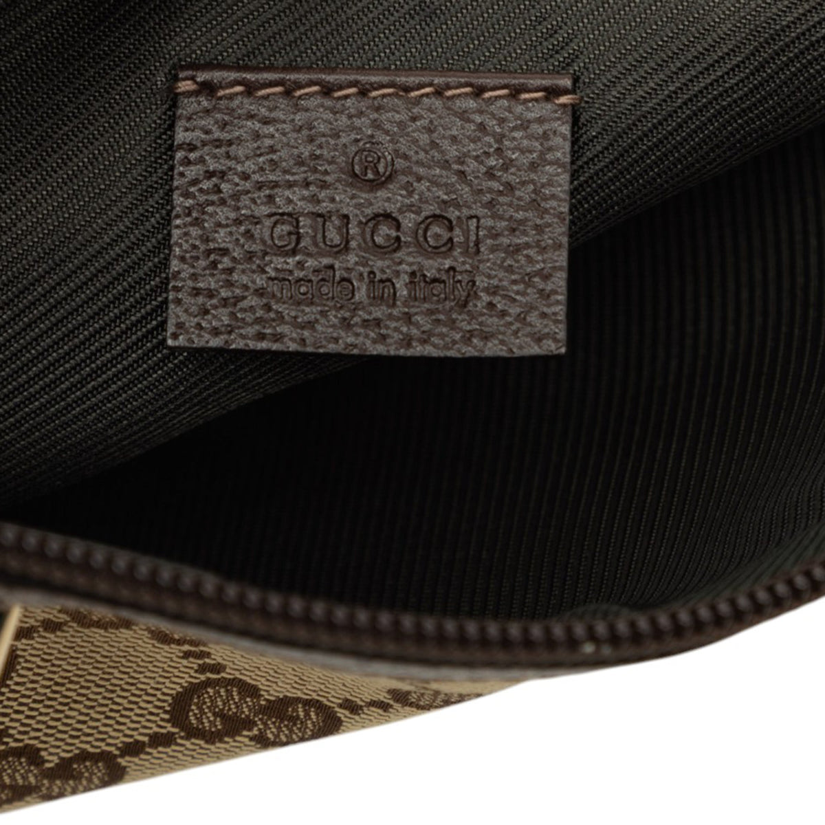 Gucci GG Canvas Abbey D Ring Pochette — Beige