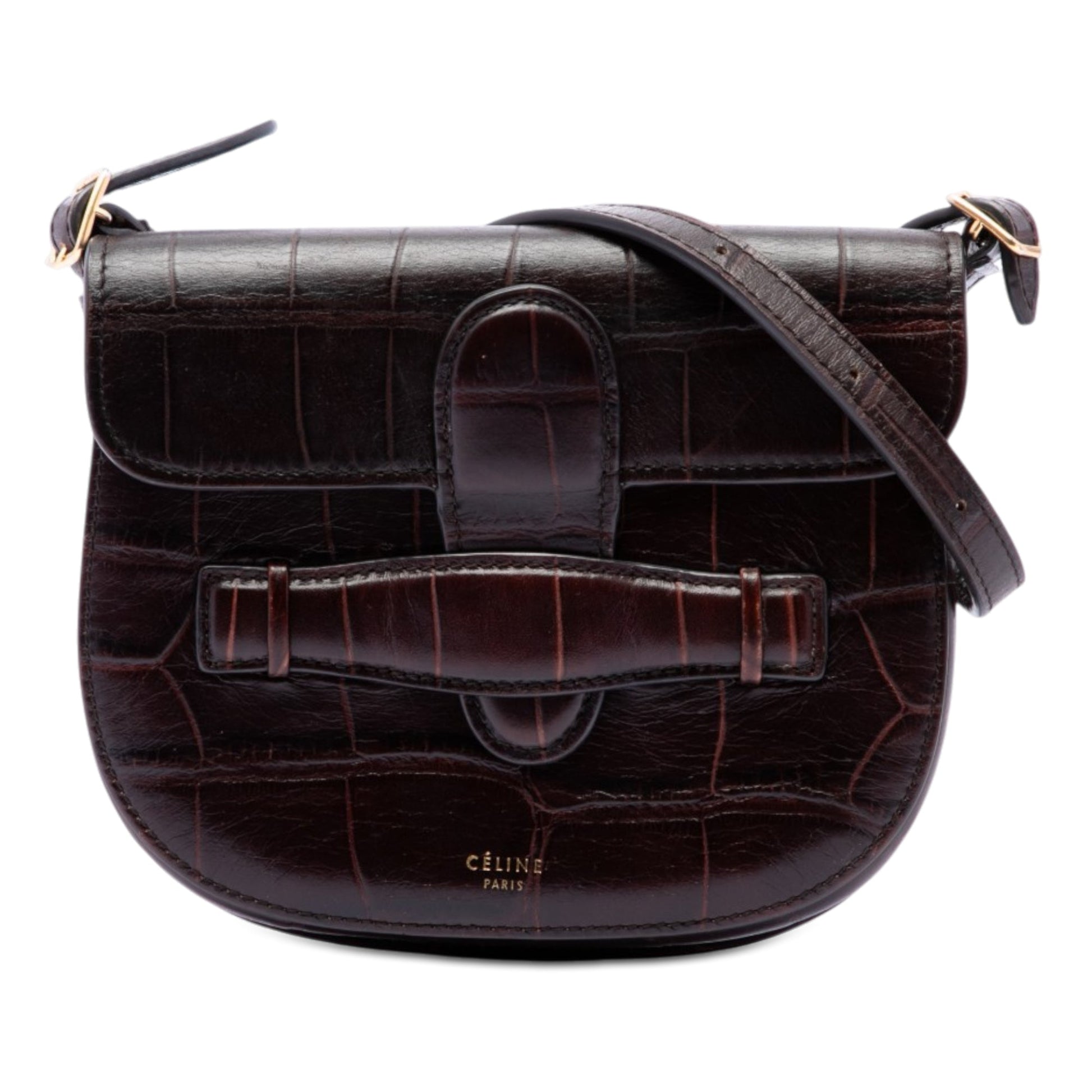 Celine Mini Embossed Calfskin Symmetrical Crossbody