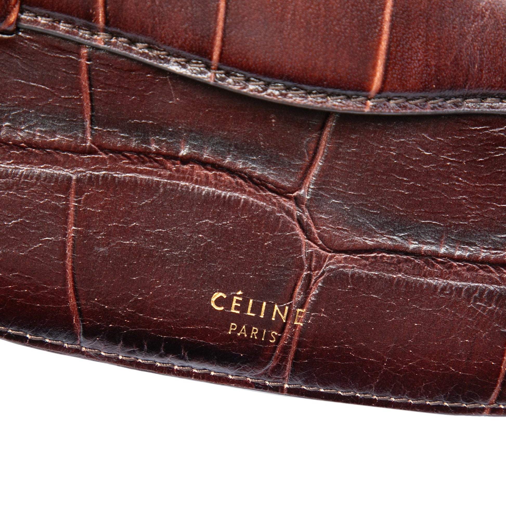 Celine Mini Embossed Calfskin Symmetrical Crossbody