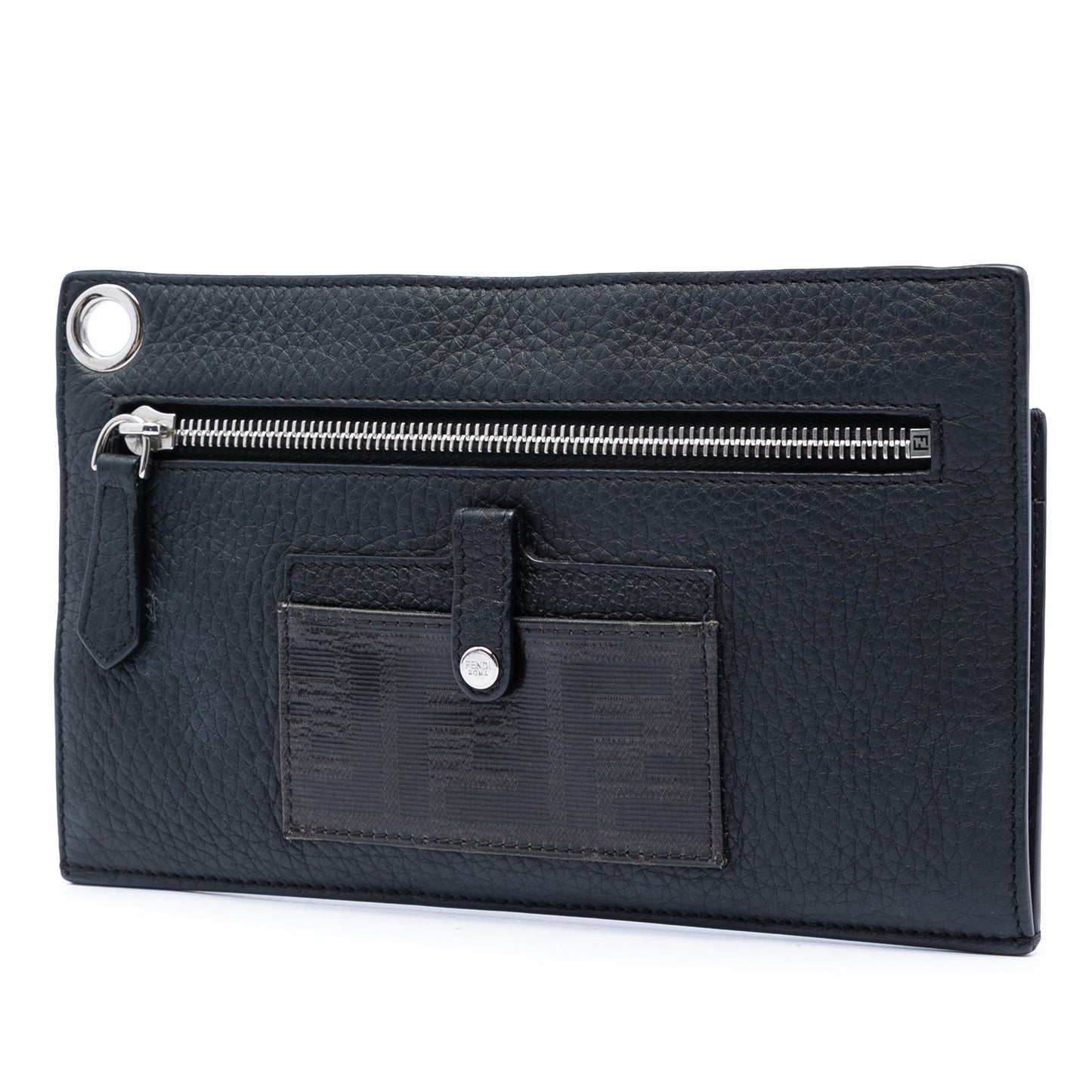 Fendi Calfskin FF 1974 Flat Pouch Crossbody