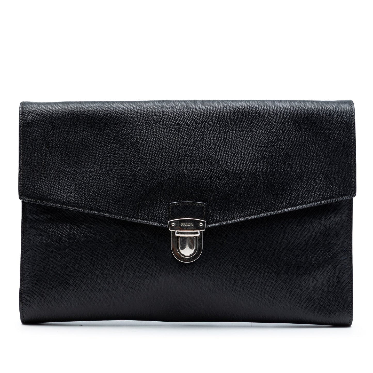 Large Saffiano Envelope Pushlock Clutch