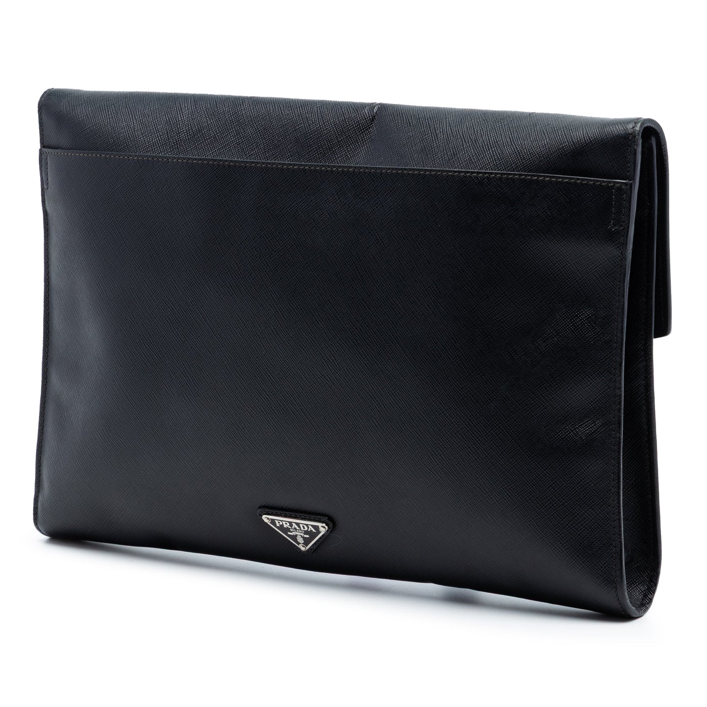 Large Saffiano Envelope Pushlock Clutch