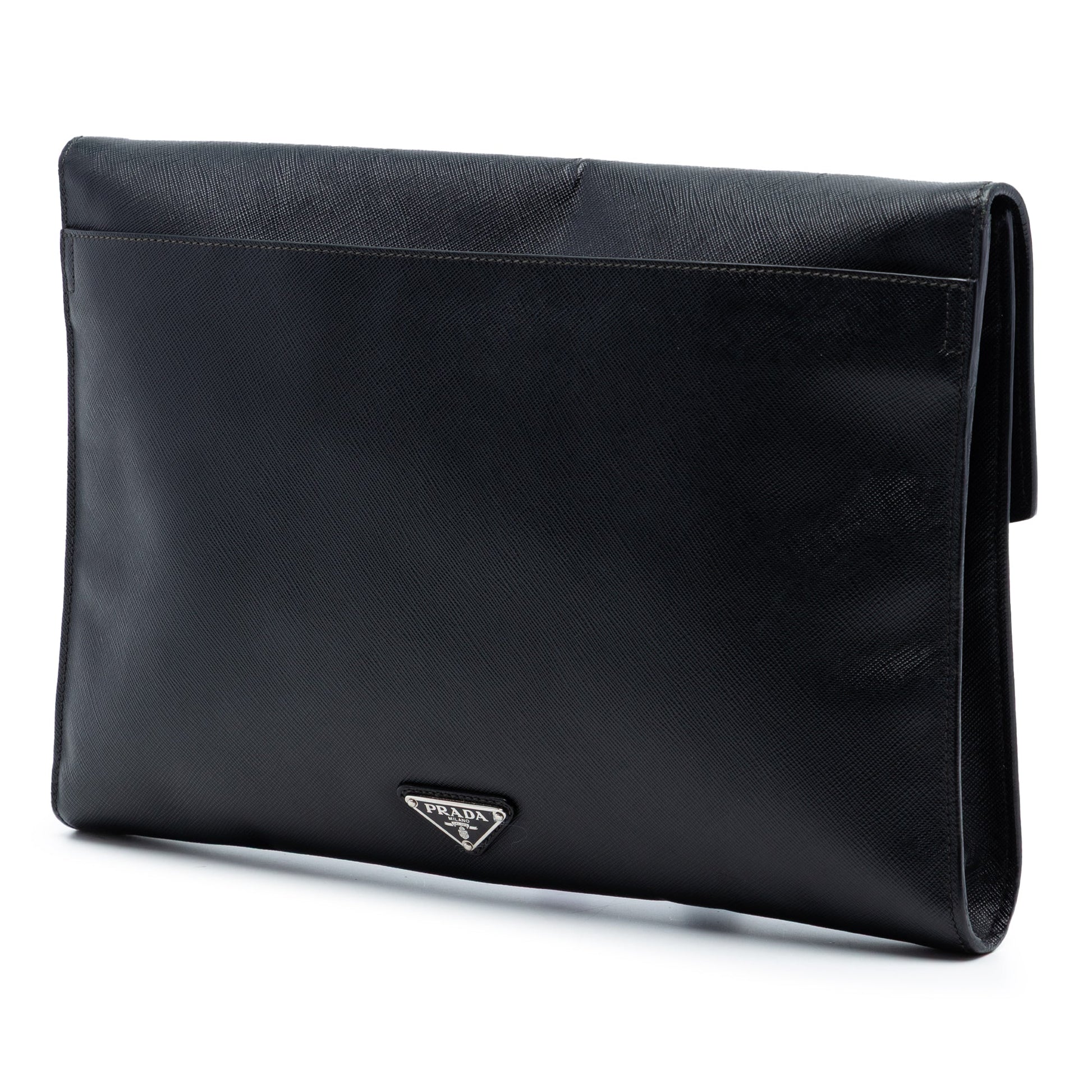 Large Saffiano Envelope Pushlock Clutch