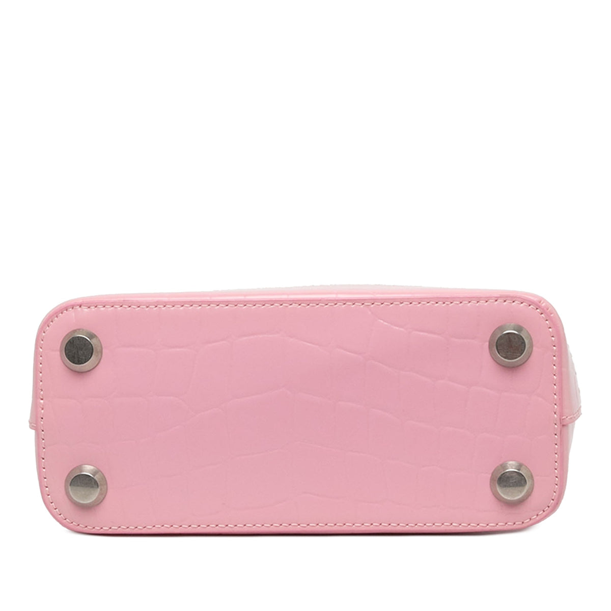 Balenciaga Croc Embossed Calfskin Ville Top Handle Bag XXS — Pink