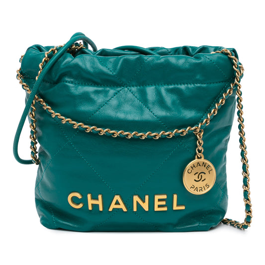 Chanel Mini Shiny Calfskin 22 Handbag