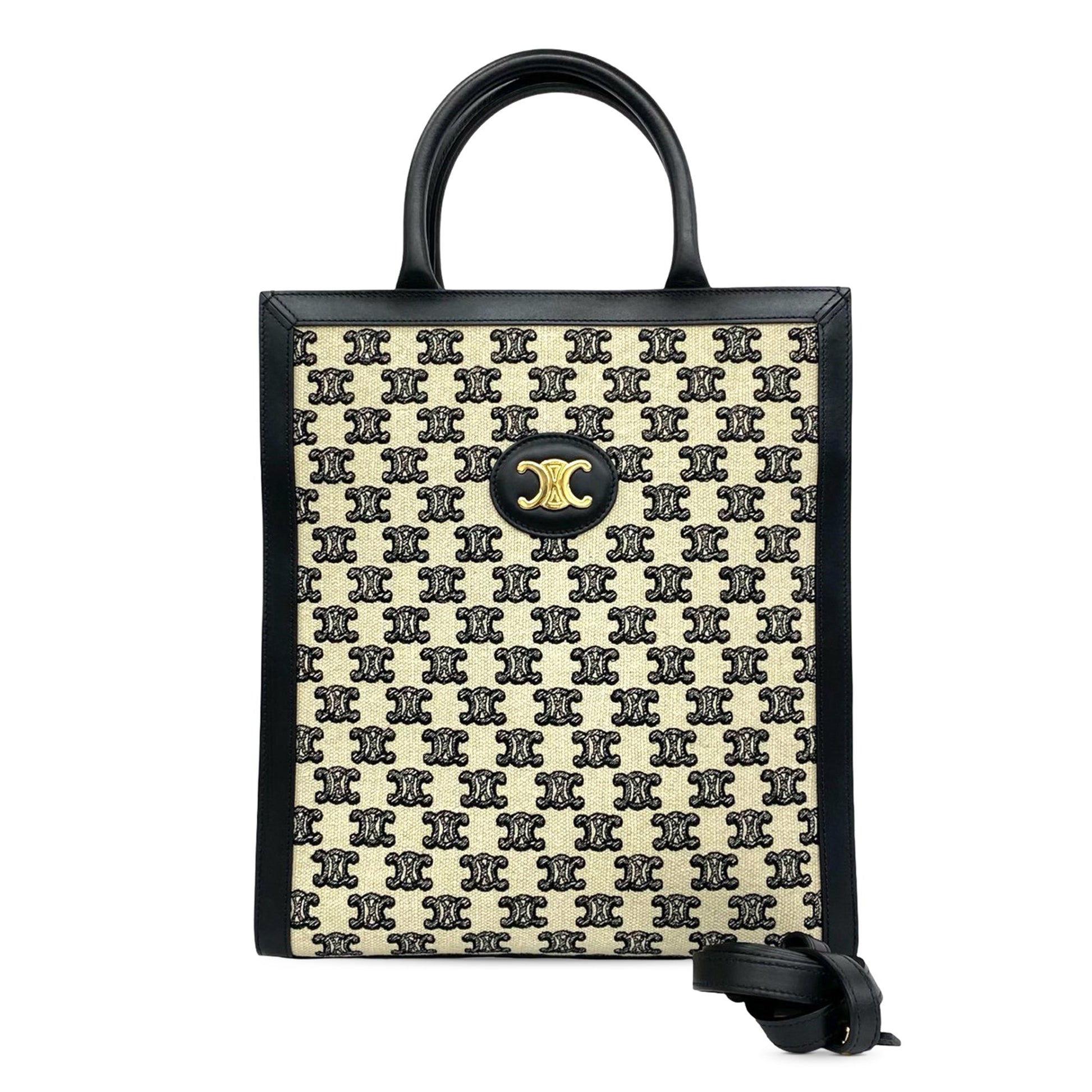 Celine Small Triomphe Canvas Vertical Cabas Tote