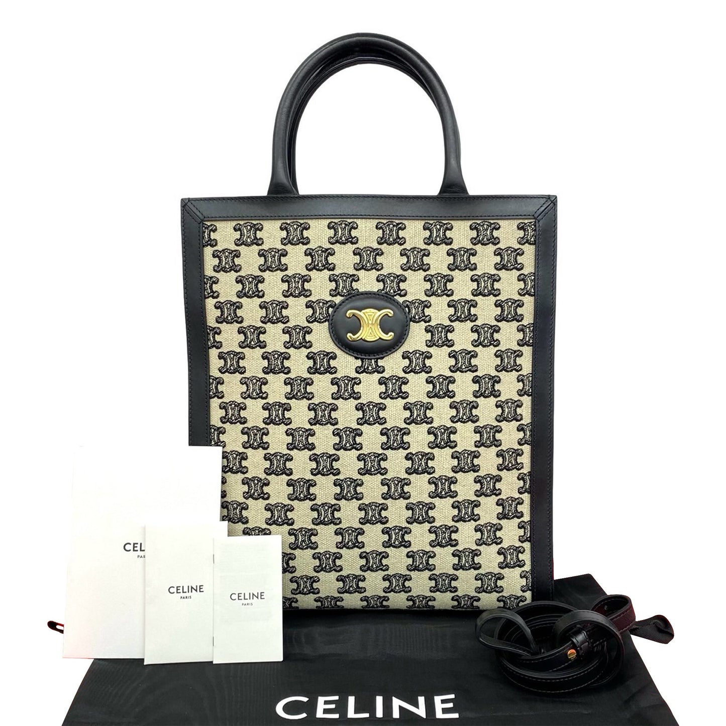 Celine Small Triomphe Canvas Vertical Cabas Tote