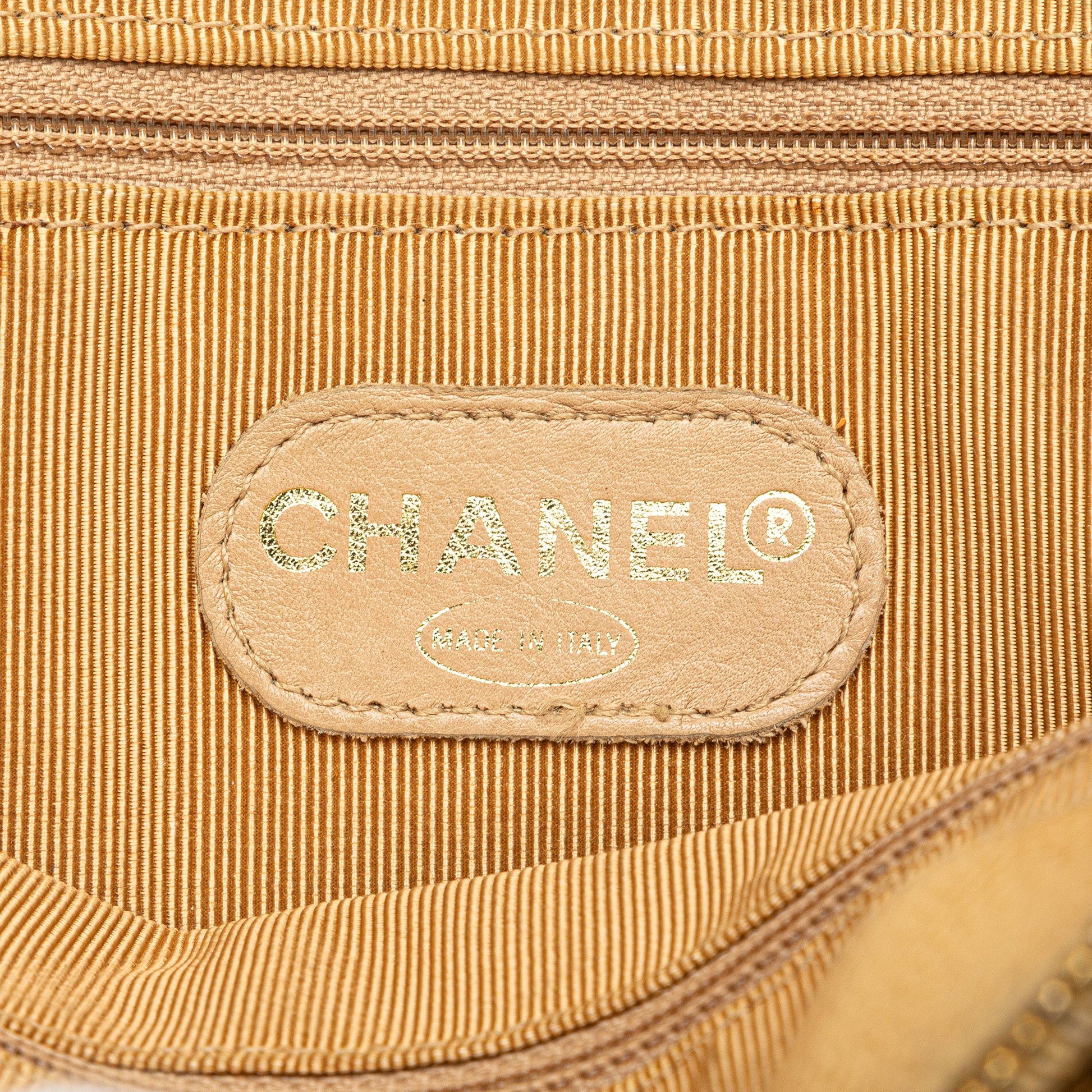 Chanel Caviar Logo Chain Shoulder Bag