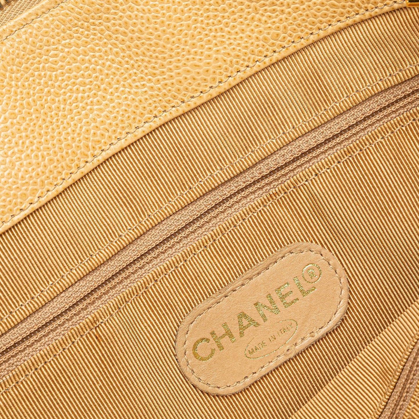 Chanel Caviar Logo Chain Shoulder Bag