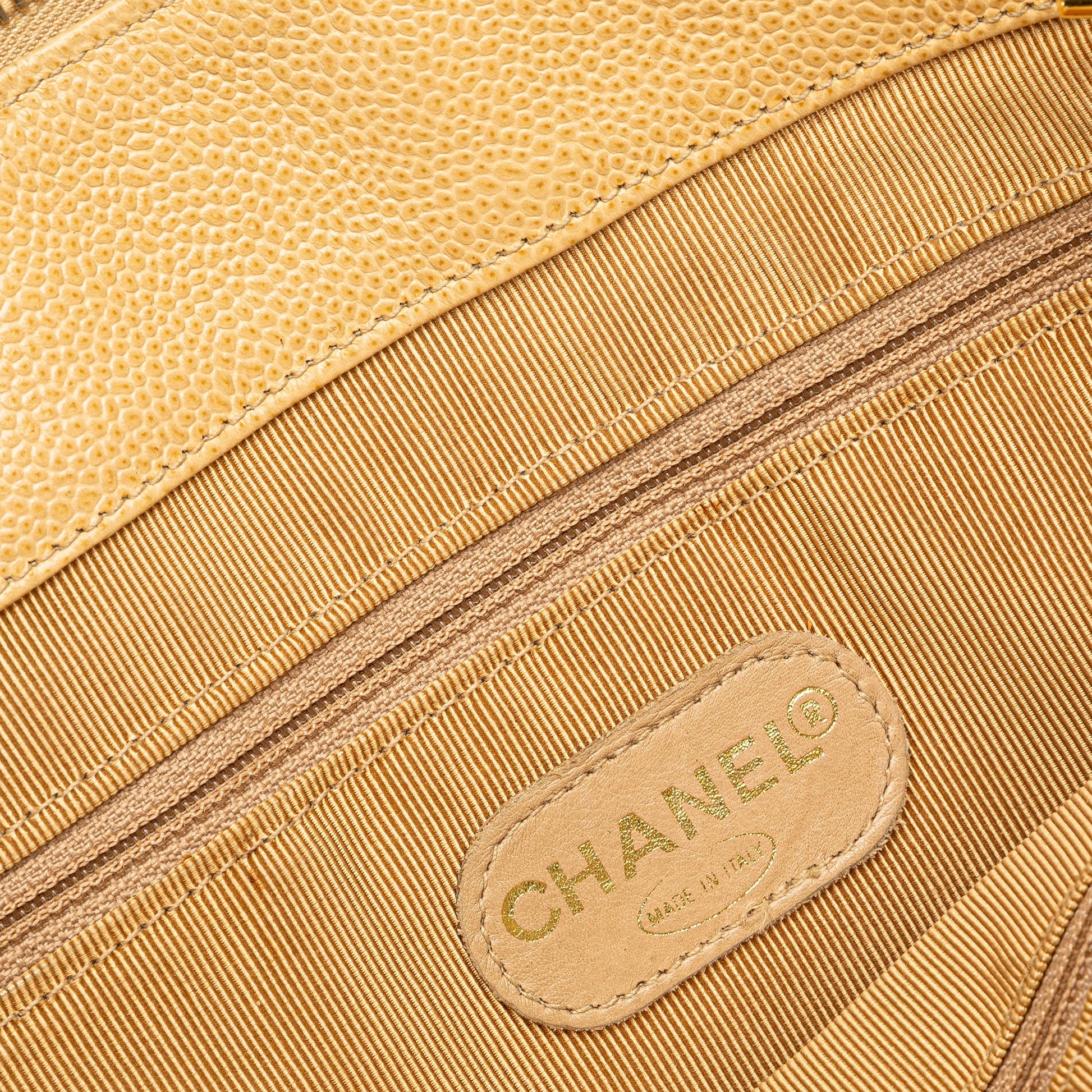 Chanel Caviar Logo Chain Shoulder Bag