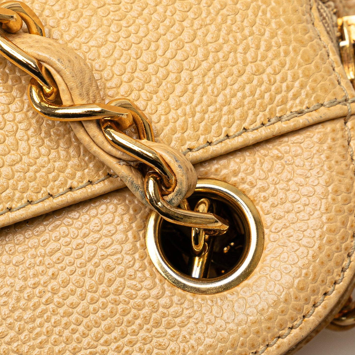 Chanel Caviar Logo Chain Shoulder Bag