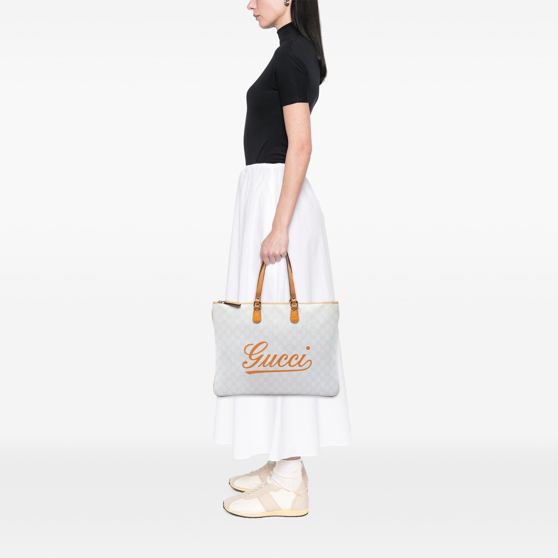 Gucci Large GG Supreme Heritage Logo Tote