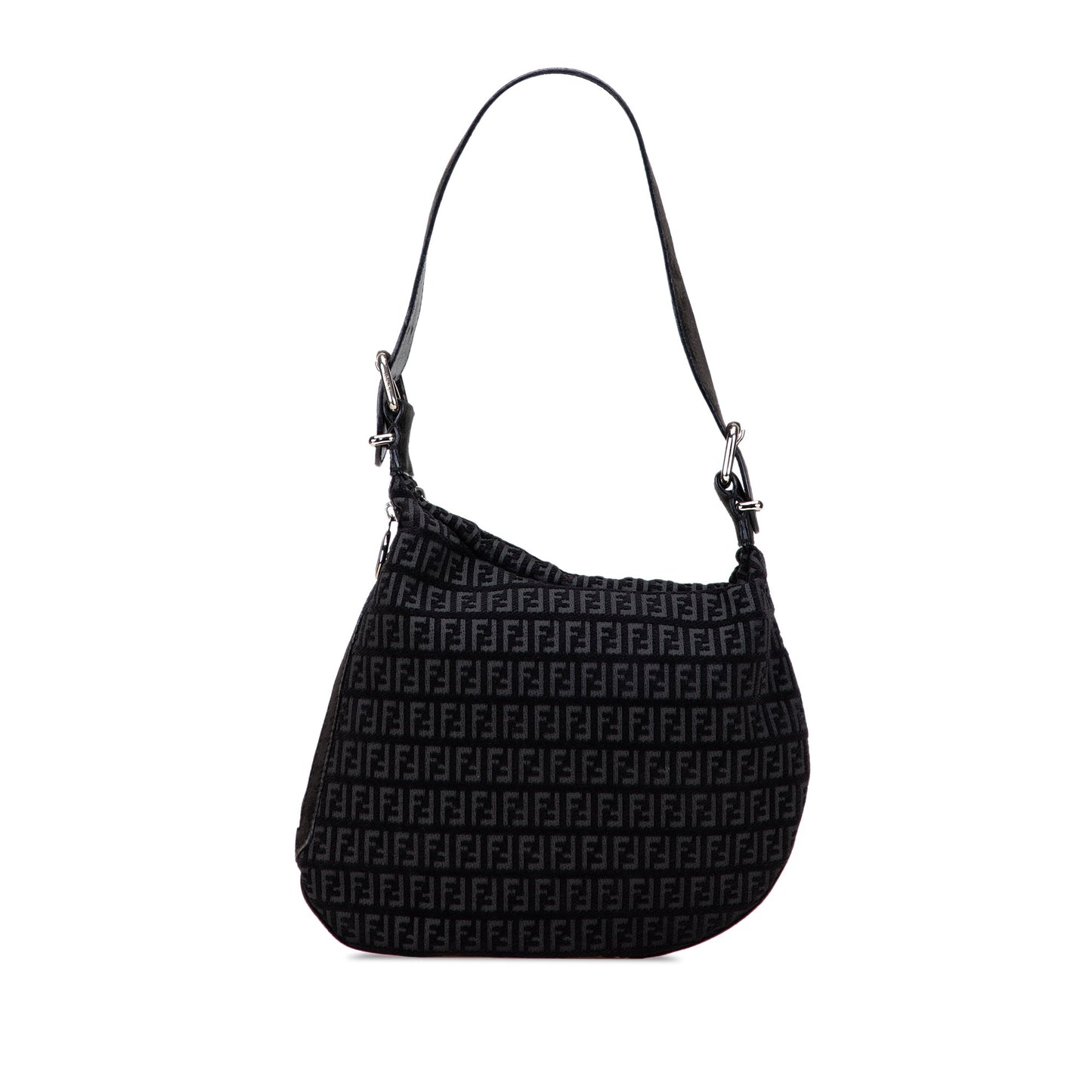 Fendi Zucchino Suede Oyster Shoulder Bag