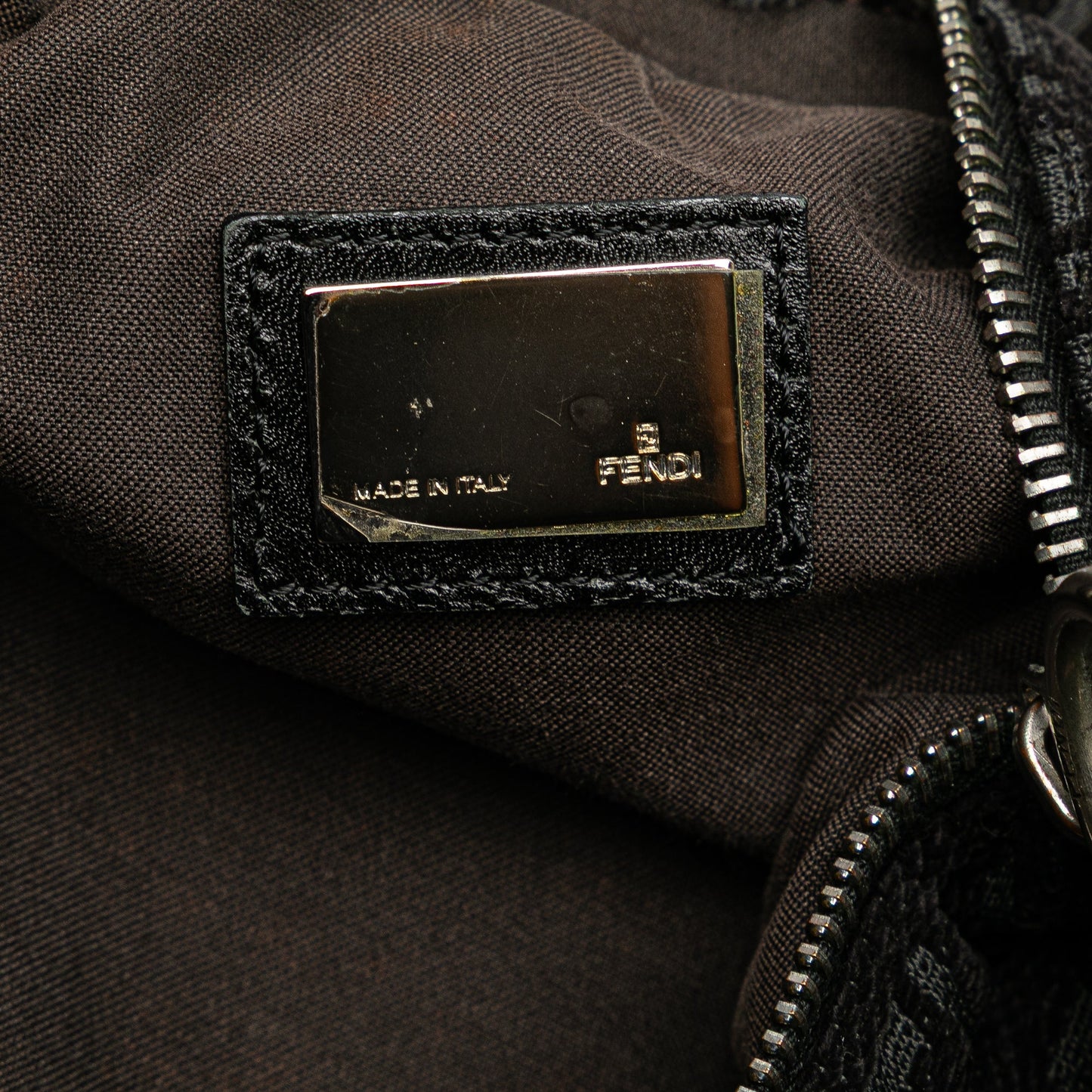 Fendi Zucchino Suede Oyster Shoulder Bag