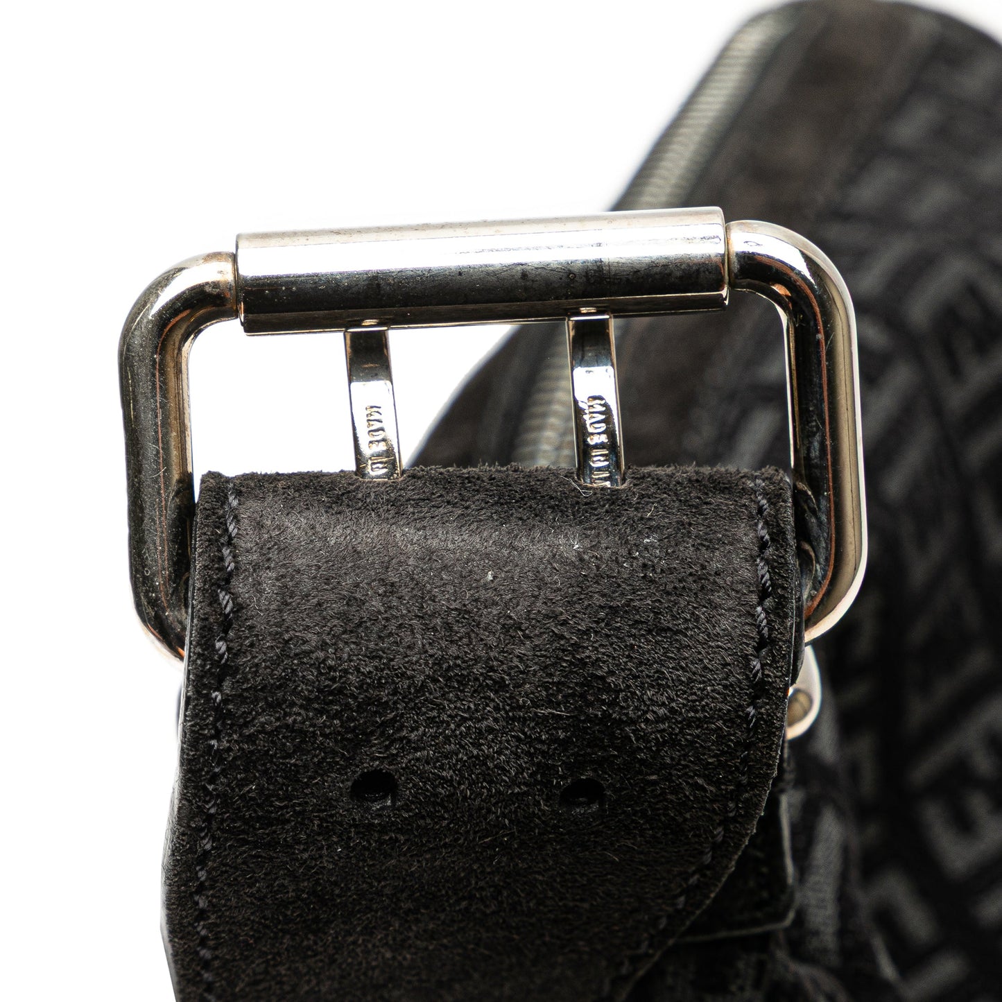 Fendi Zucchino Suede Oyster Shoulder Bag