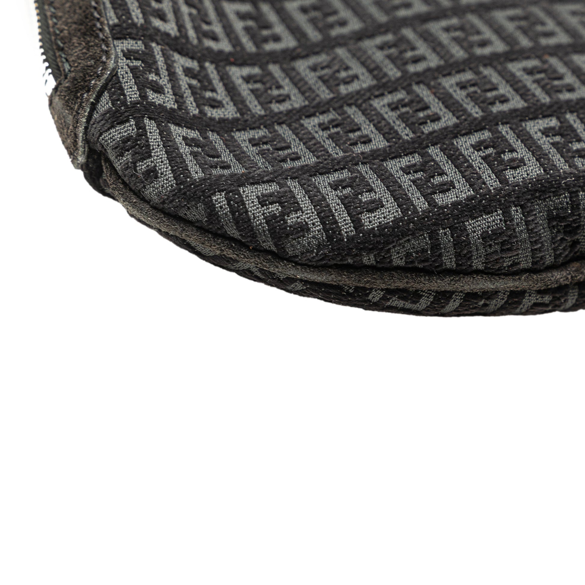 Fendi Zucchino Suede Oyster Shoulder Bag