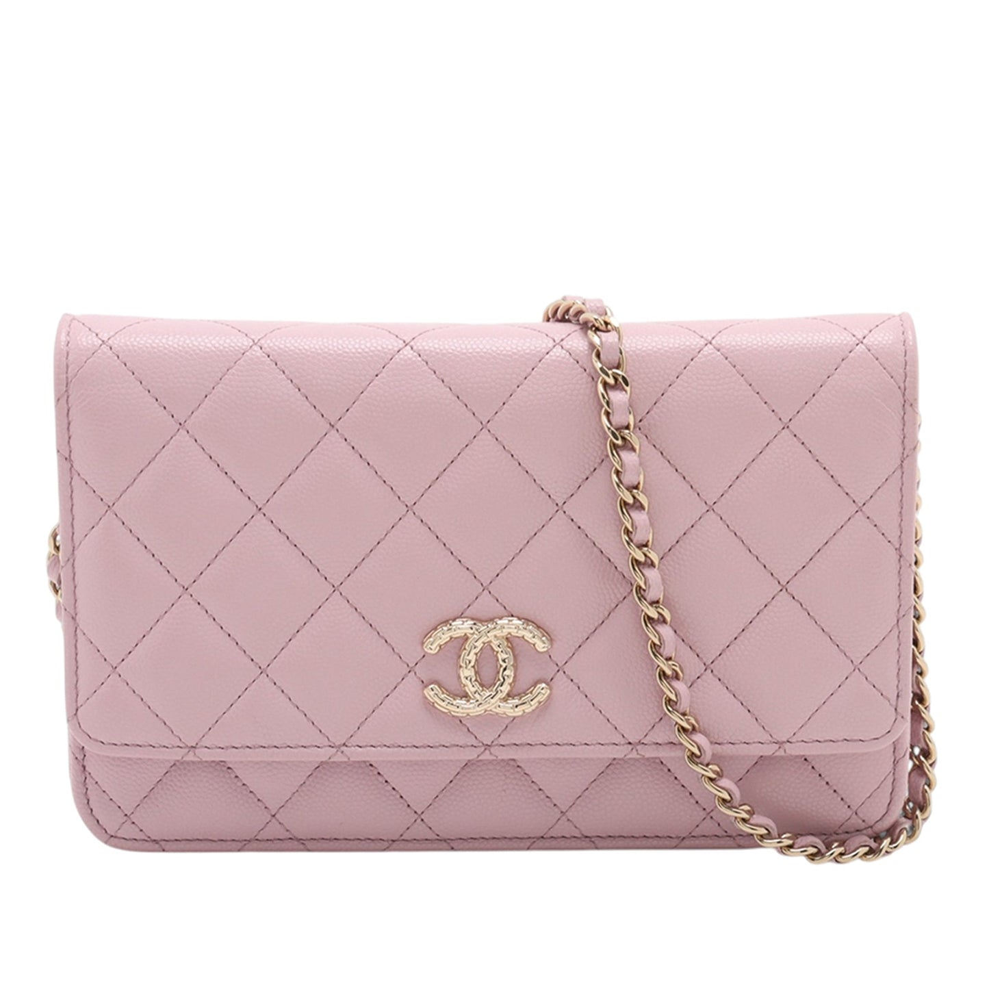 Chanel CC Quilted Caviar Wallet on Chain