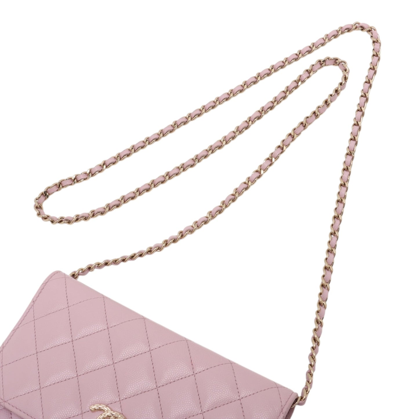 Chanel CC Quilted Caviar Wallet on Chain