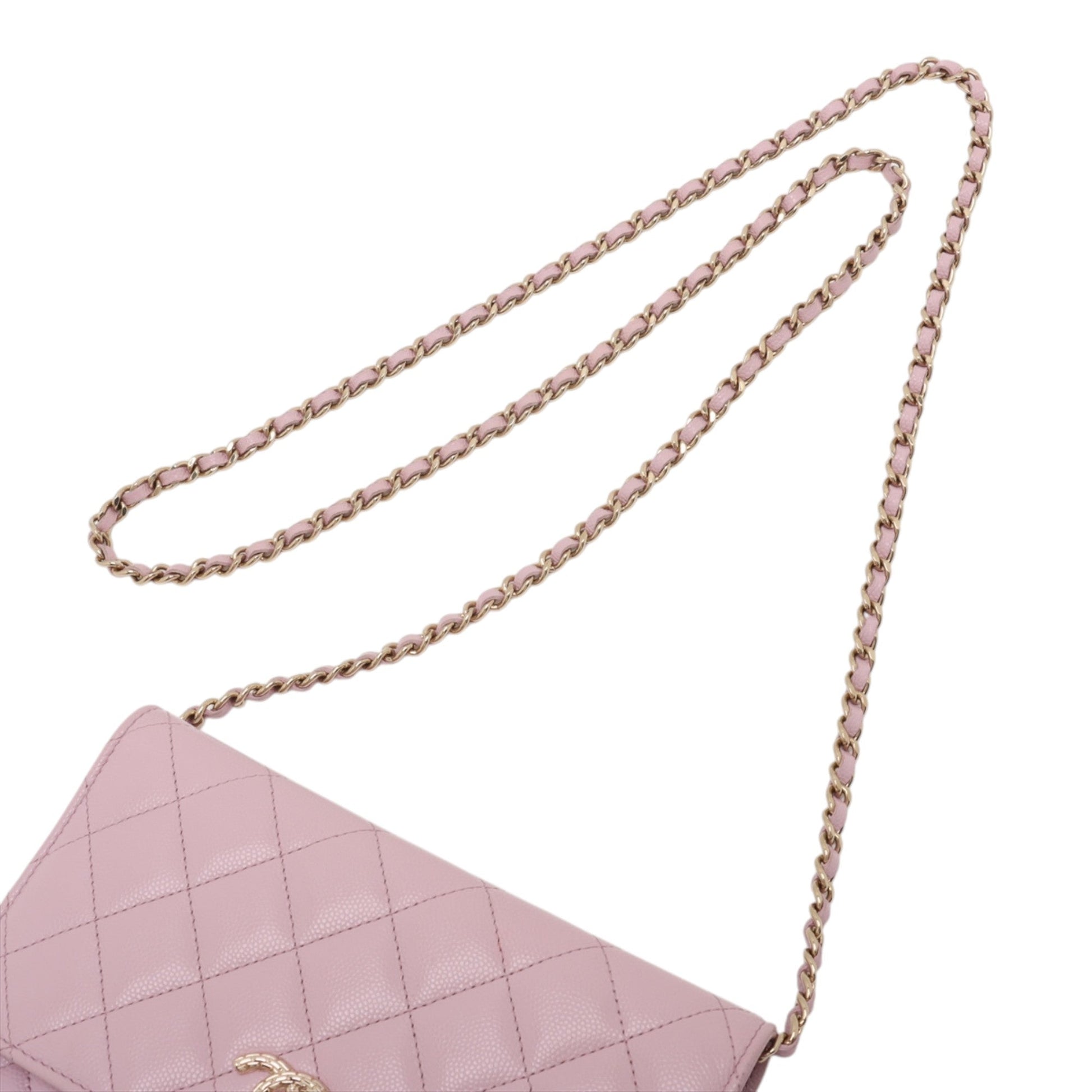 Chanel CC Quilted Caviar Wallet on Chain