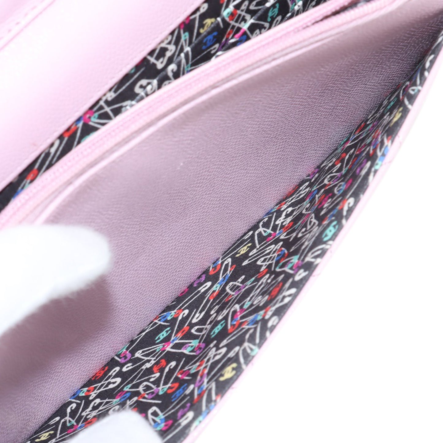 Chanel CC Quilted Caviar Wallet on Chain