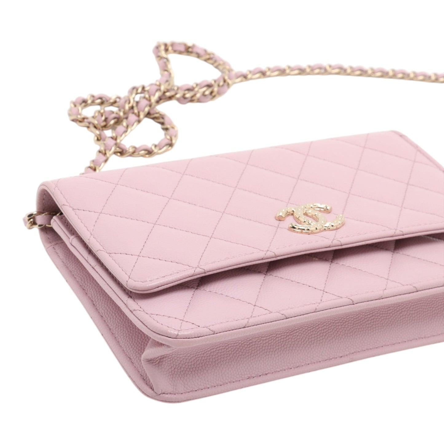 Chanel CC Quilted Caviar Wallet on Chain