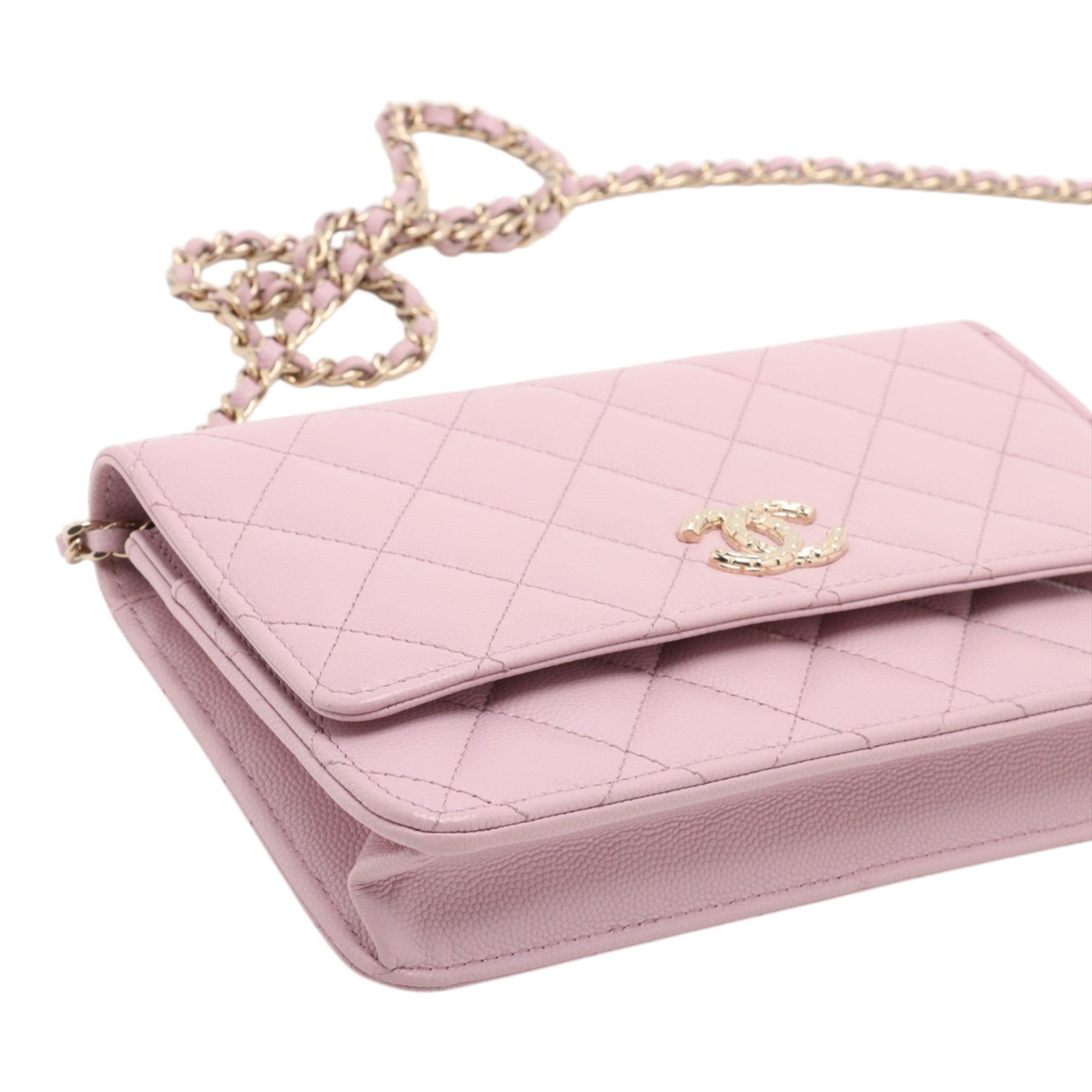 Chanel CC Quilted Caviar Wallet on Chain