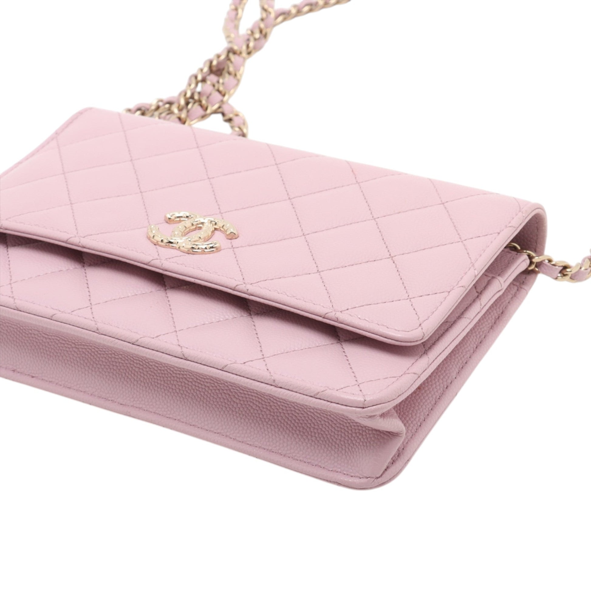 Chanel CC Quilted Caviar Wallet on Chain