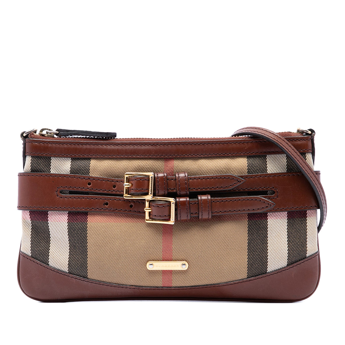 Burberry House Check Canvas Bridle Peyton Crossbody