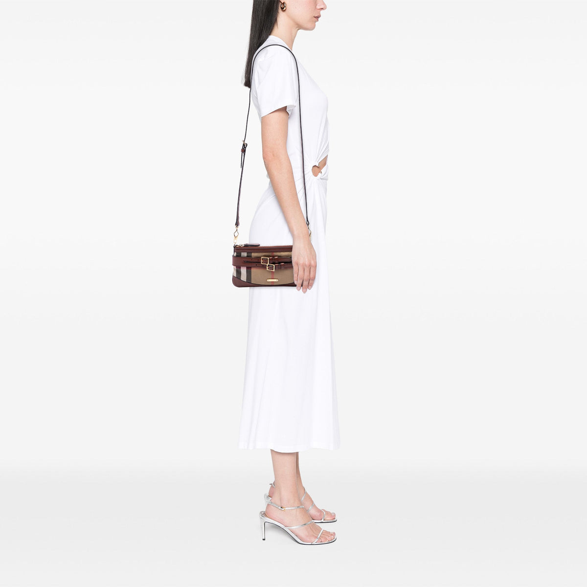 Burberry House Check Canvas Bridle Peyton Crossbody