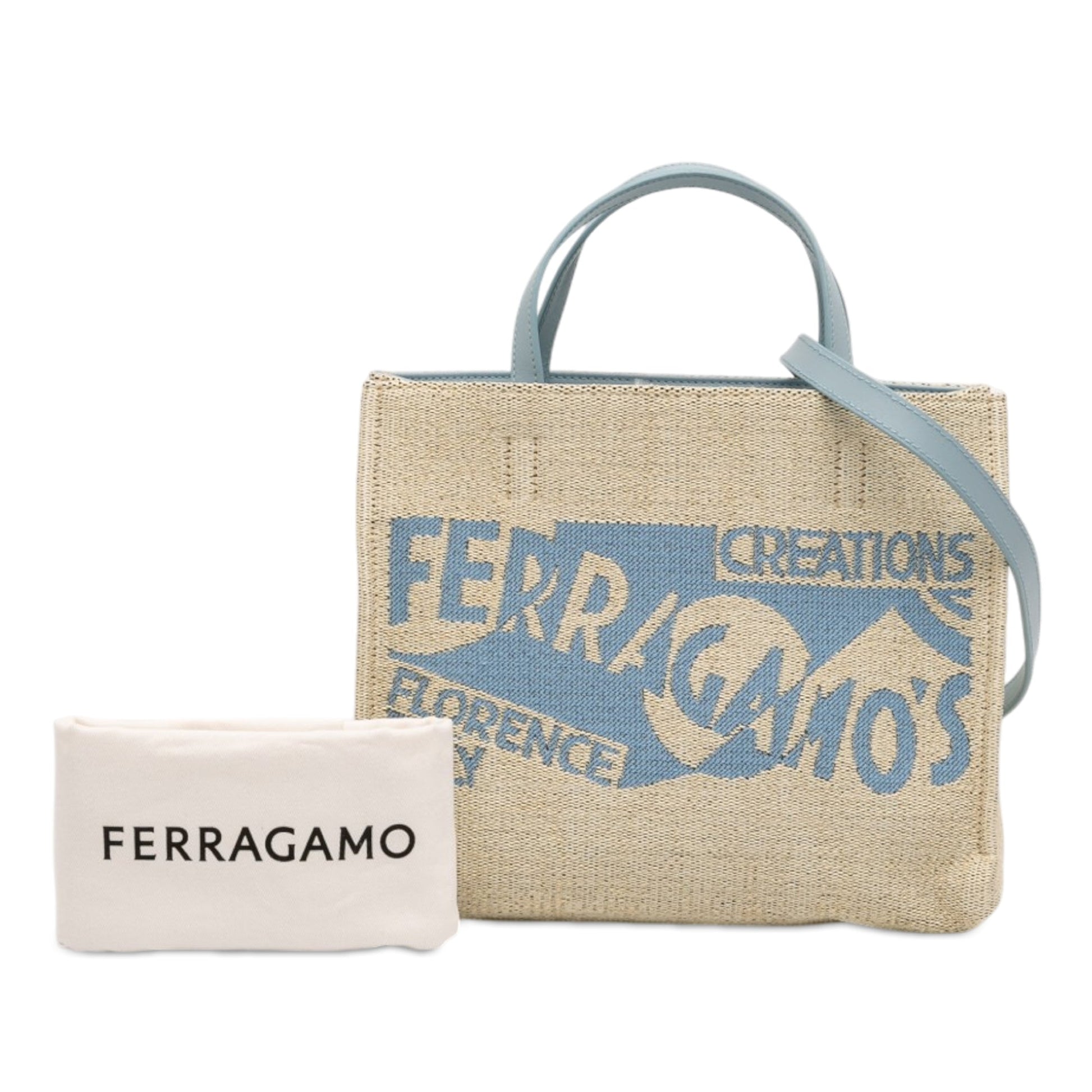 Ferragamo Ferragamos Creations Medium Raffia Shopping Tote