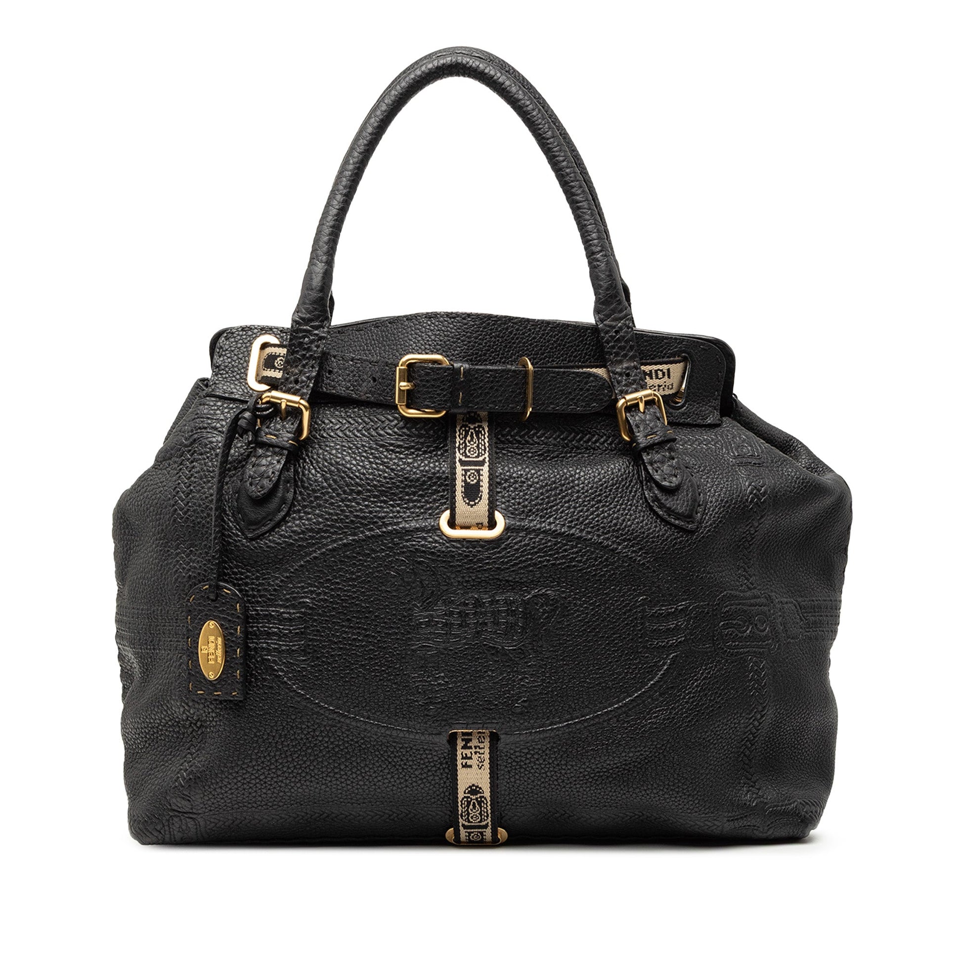 Fendi Large Leather Selleria Villa Borghese Tote