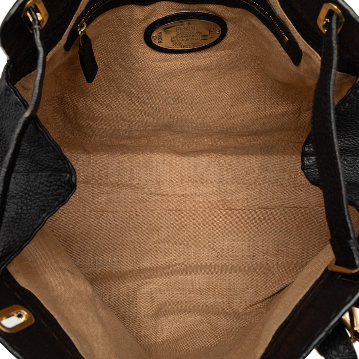 Fendi Large Leather Selleria Villa Borghese Tote